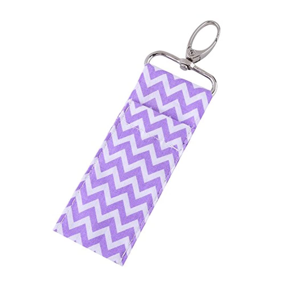 2-Pack Purple Lipstick Holder Keychain - Lip Balm Chapstick Pouch Strap with Key Ring for Women, Girls & Mothers - Perfect Gift for Makeup Lovers (Great for Purses, Travel & Everyday Use)