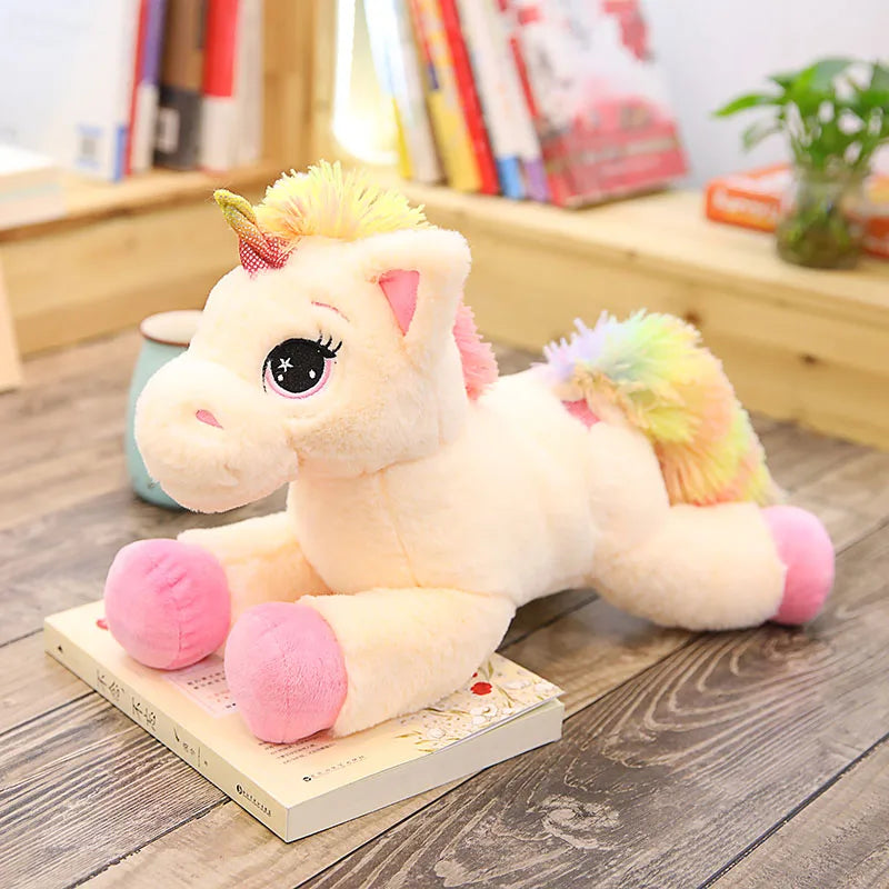 **40/60/80cm Kawaii Cartoon Rainbow Unicorn Stuffed Animal Plush Toy - Soft Baby Doll Gift for Kids, Birthday Present, Nursery Decor & Cuddly Companion**    *(Use Cases: Perfect for birthdays, nursery decor, toddler cuddling, imaginative play, and cozy bedtime snuggles!)*