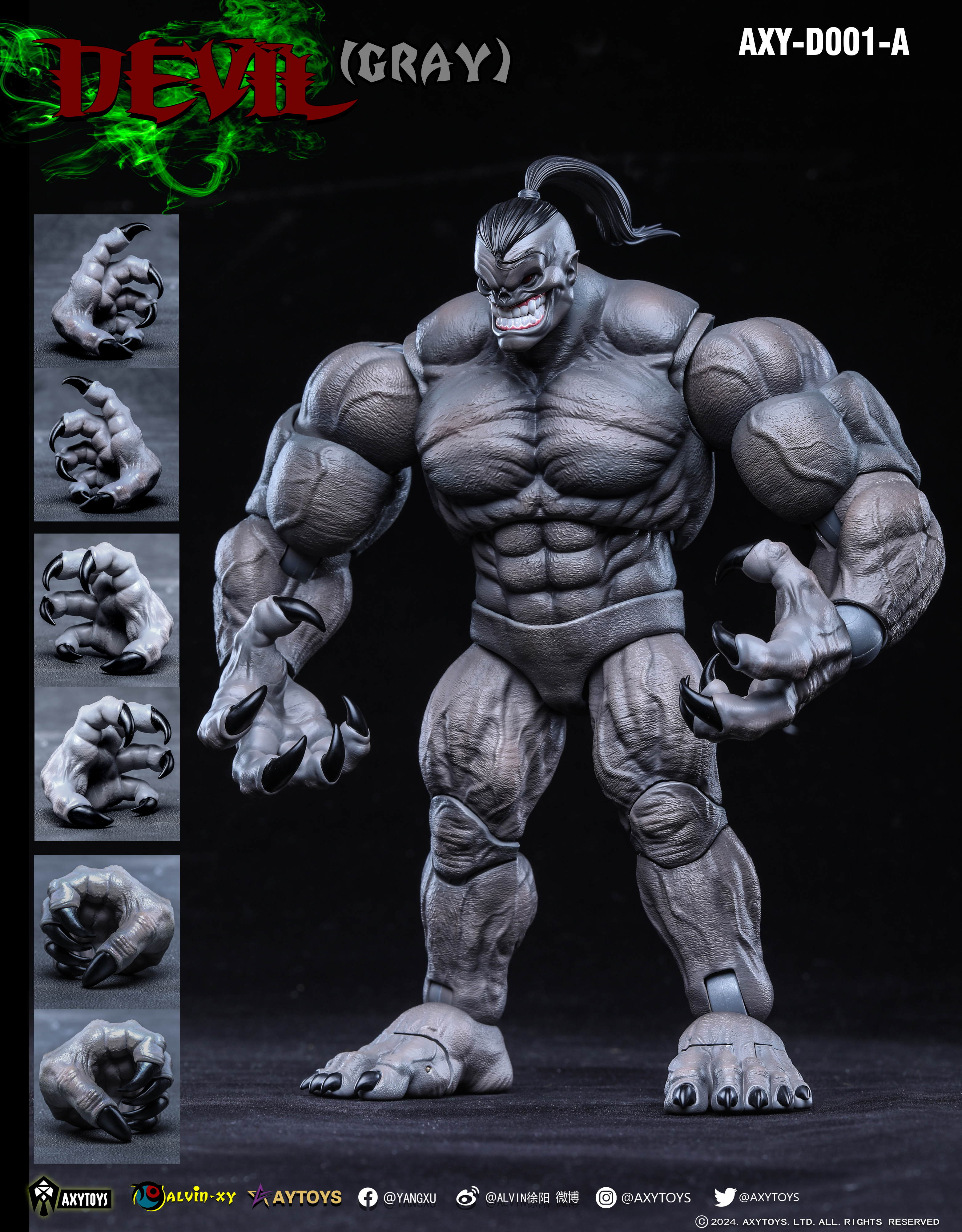 Pre Order AxyToys 1/12 Scale 20CM Devil Action Figure - Red & Grey Versions for Collectors and Display | Perfect for Anime Fans, Cosplay Props, and Model Photography
