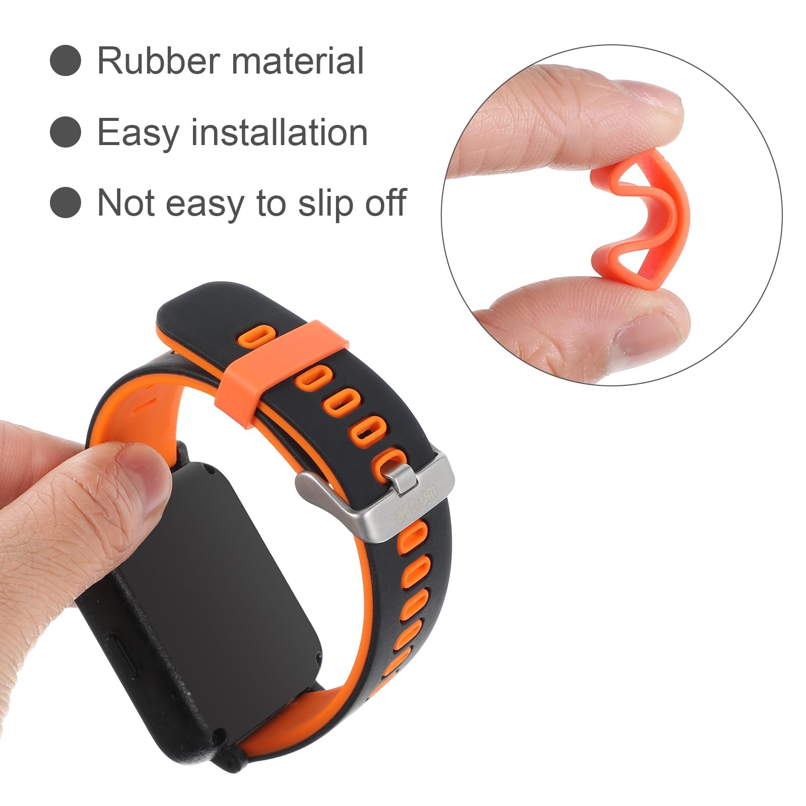 8 Pack 20mm Silicone Watch Band Keepers - Secure Holder Loops for Smart & Sport Watches - Multi-Color Replacement Strap Fasteners - Perfect for Running, Swimming & Active Lifestyles