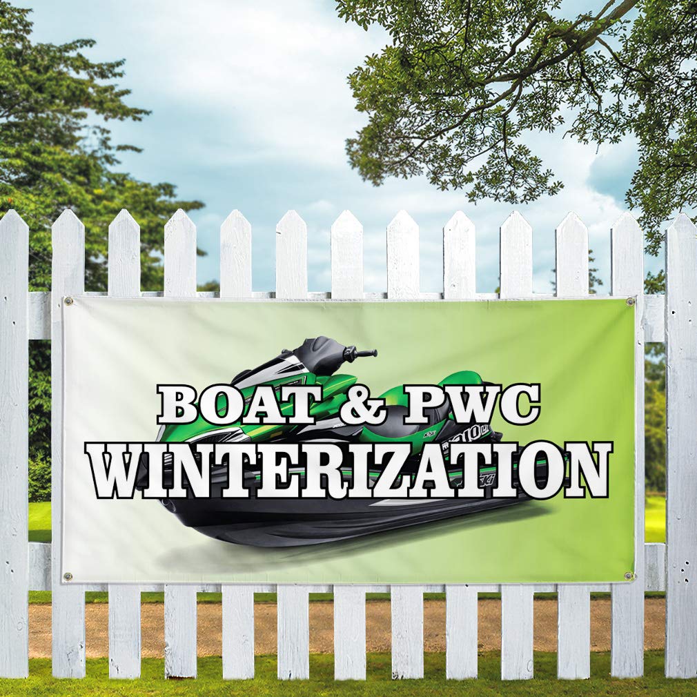 Premium Vinyl Banner - 48x96 Inches, Weatherproof & Durable with 8 Grommets - Ideal for Boat & PWC Winterization, Business Signs, Outdoor Advertising & Industrial Yard Use - Multiple Sizes Available (Green)