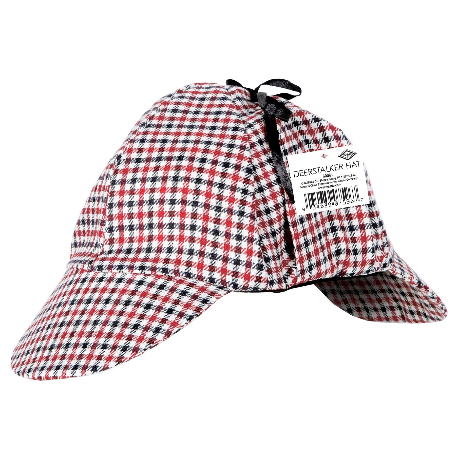 12 Pack Beistle Deerstalker Hat - Classic Sherlock Holmes Style Hunting Cap for Men & Women - Perfect for Halloween, Costume Parties, and Outdoor Adventures