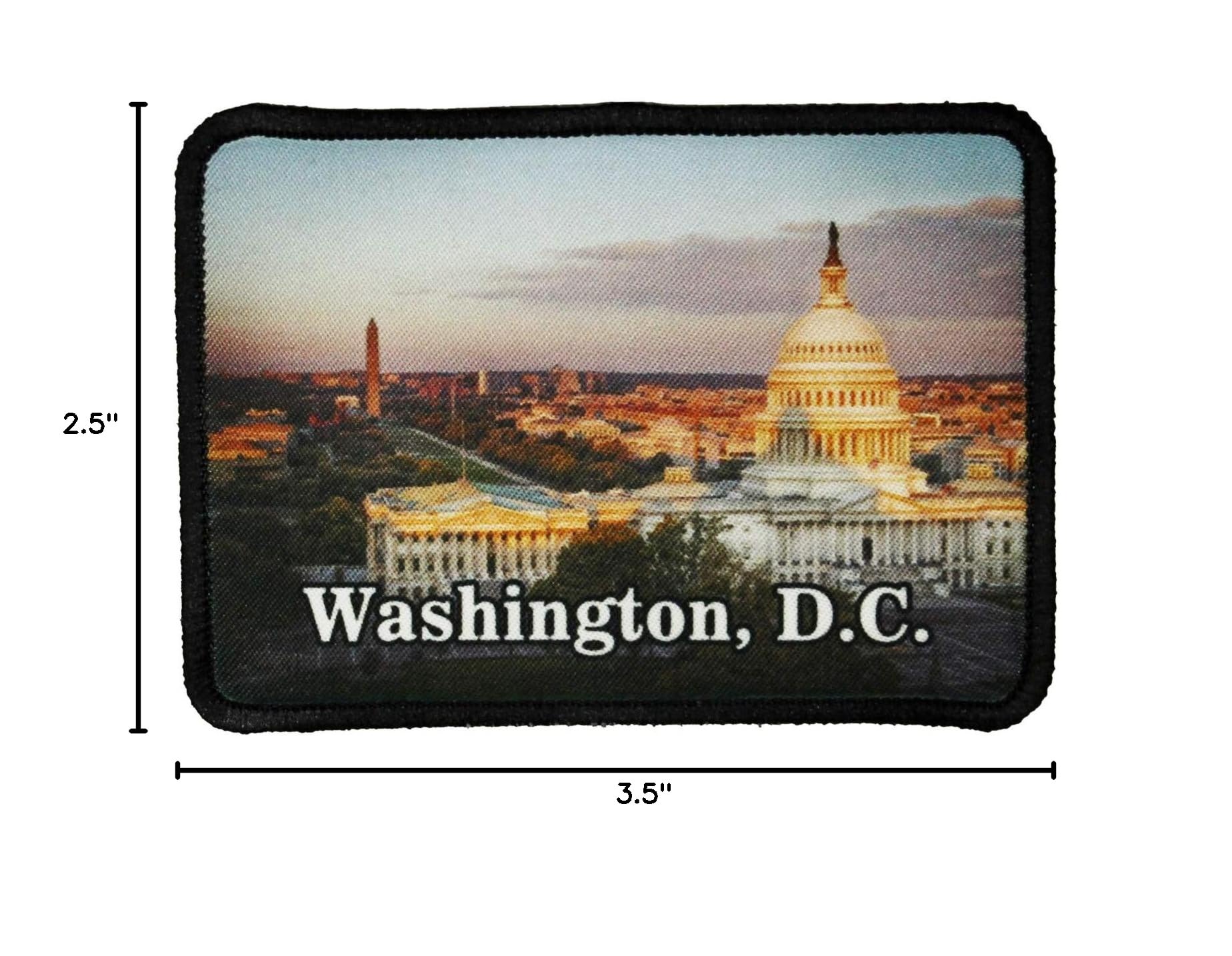Washington DC Capital Patch - USA Travel Souvenir Iron On Applique for Jackets, Bags & Hats | Dye Sublimation Embroidered Badge for DIY Crafts & Patriotic Decor
