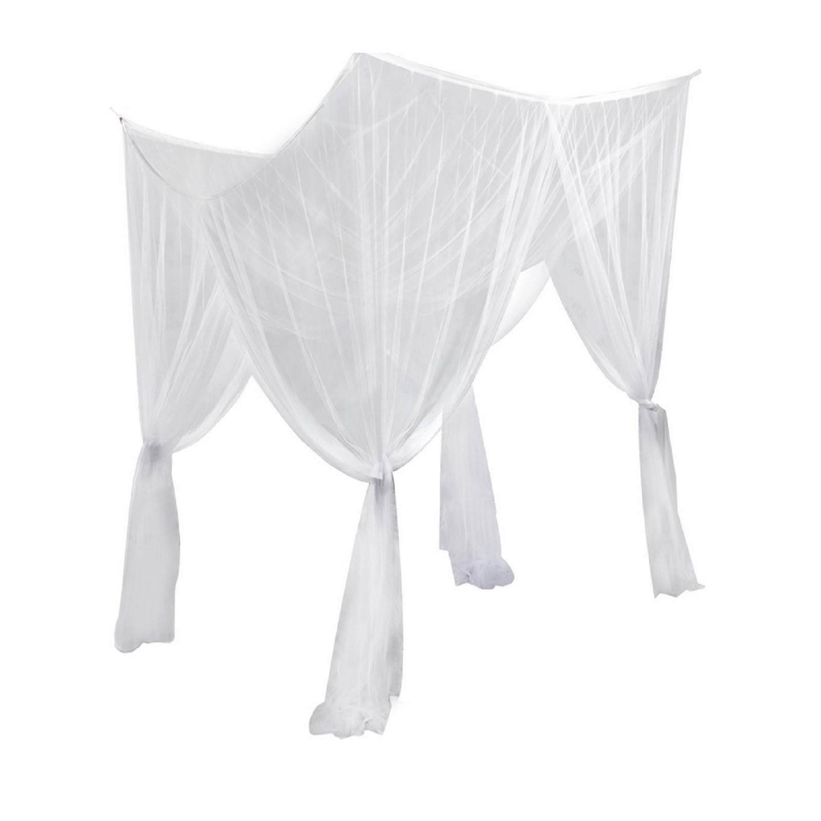 ERTG King-Size Mosquito Net Bed Canopy - 83x75x95 Inch Large Queen Bed Curtain with 4 Corner Posts | Breathable Bedroom Protection for Adults & Kids | Perfect for Outdoor Camping, Indoor Decor & Nursery Cribs