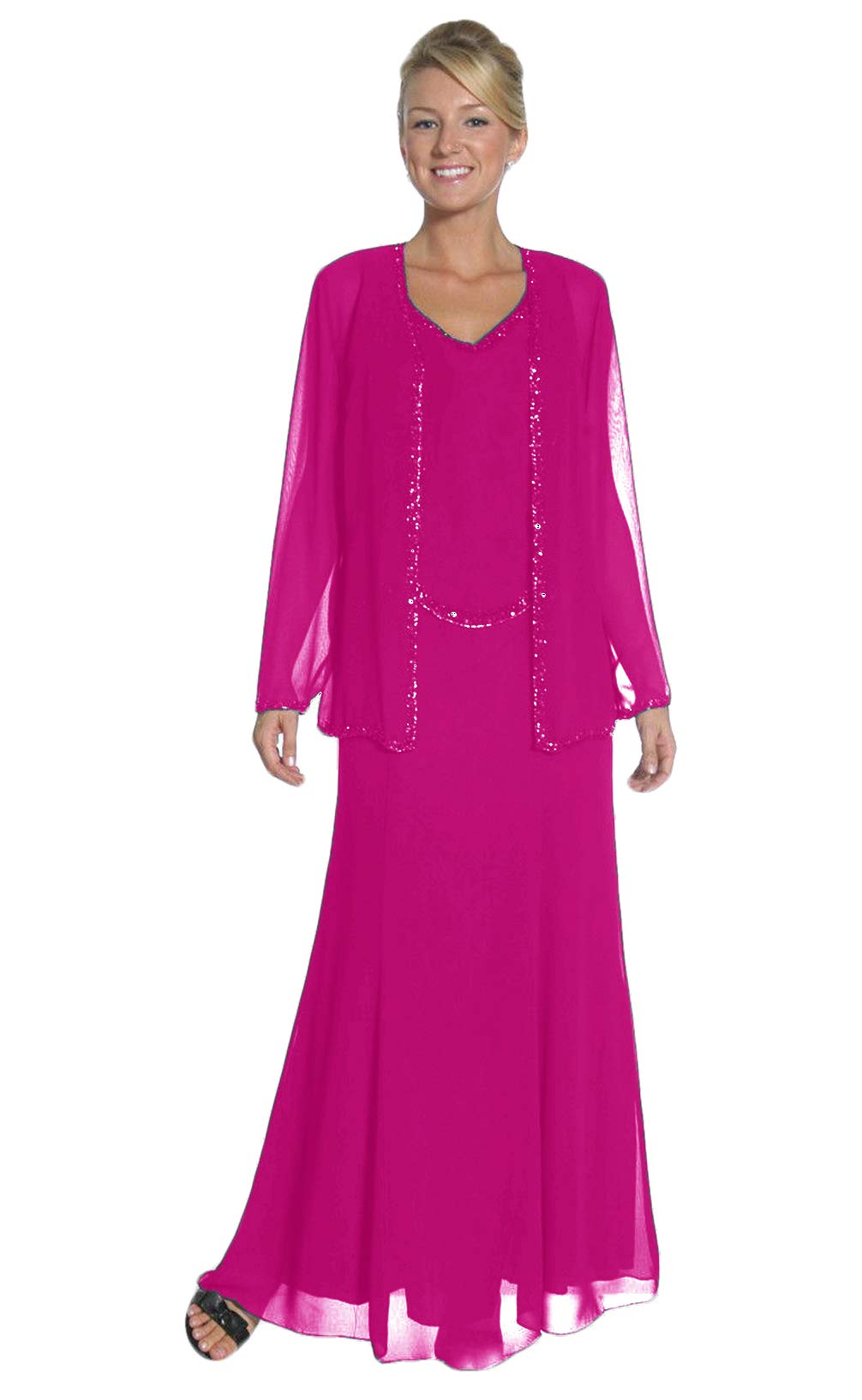 Xixi House 2021 Beaded Plus Size Mother of The Bride Dress with Jacket - Wedding Guest, Evening Gown & Formal Wear for Special Occasions