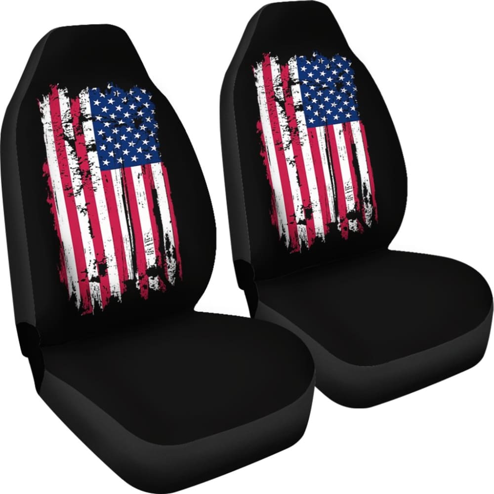 Premium Black Car Seat Covers with American Flag Design - Durable & Stylish for Trucks, SUVs, and Sedans - Perfect for Patriotic Drivers, Road Trips, and 4th of July Celebrations