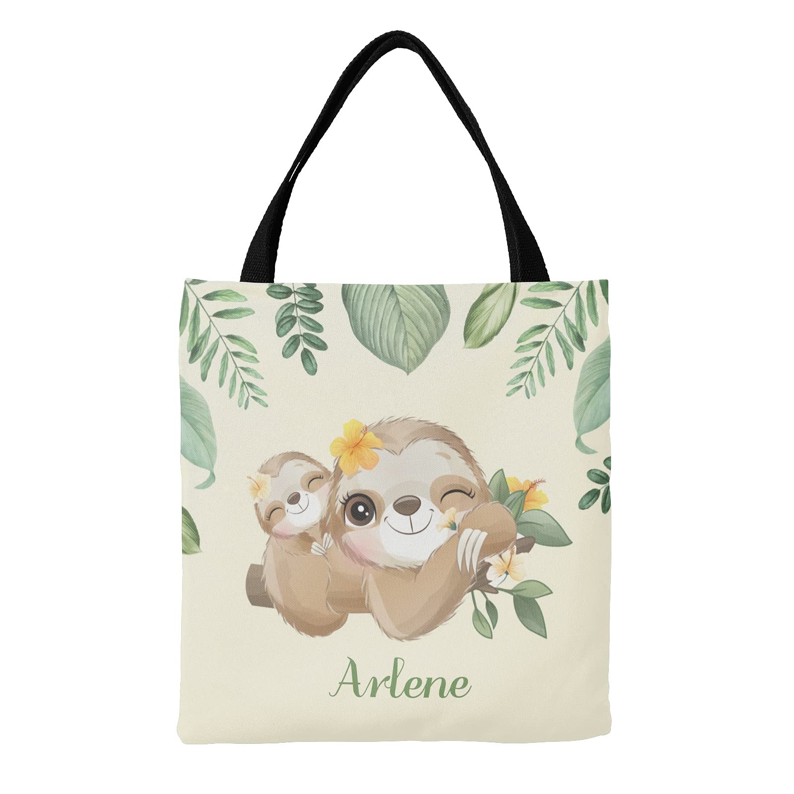 Farm Cow Floral Personalized Canvas Tote Bag - Eco-Friendly Reusable Shopping Bag for Women, Travel, School & Work - Cute Gift Idea for Cow Lovers