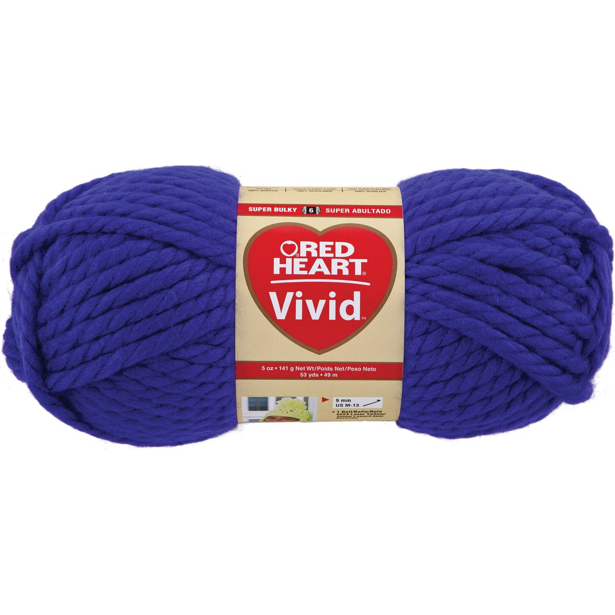 Red Heart Vivid Yarn - Soft Acrylic Knitting & Crochet Yarn in Purple Pizzazz Color - Perfect for Scarves, Blankets & DIY Crafts