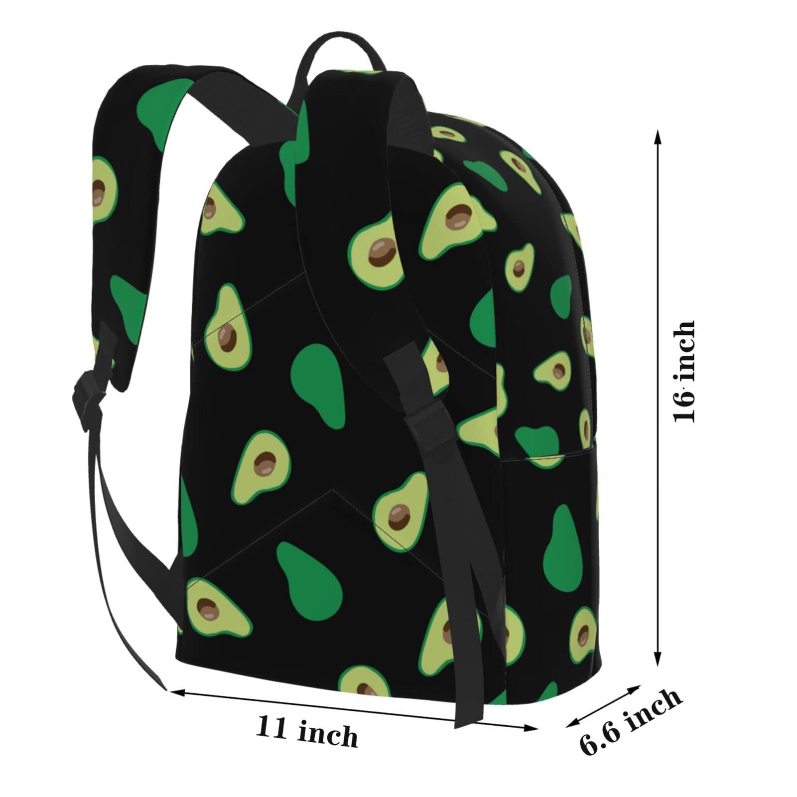 Delerain 16 Inch Laptop Backpack - Stylish Avocado Print School Bookbag, Travel Daypack & Shoulder Bag for Men & Women - Perfect for College, Work, Commuting & Outdoor Adventures