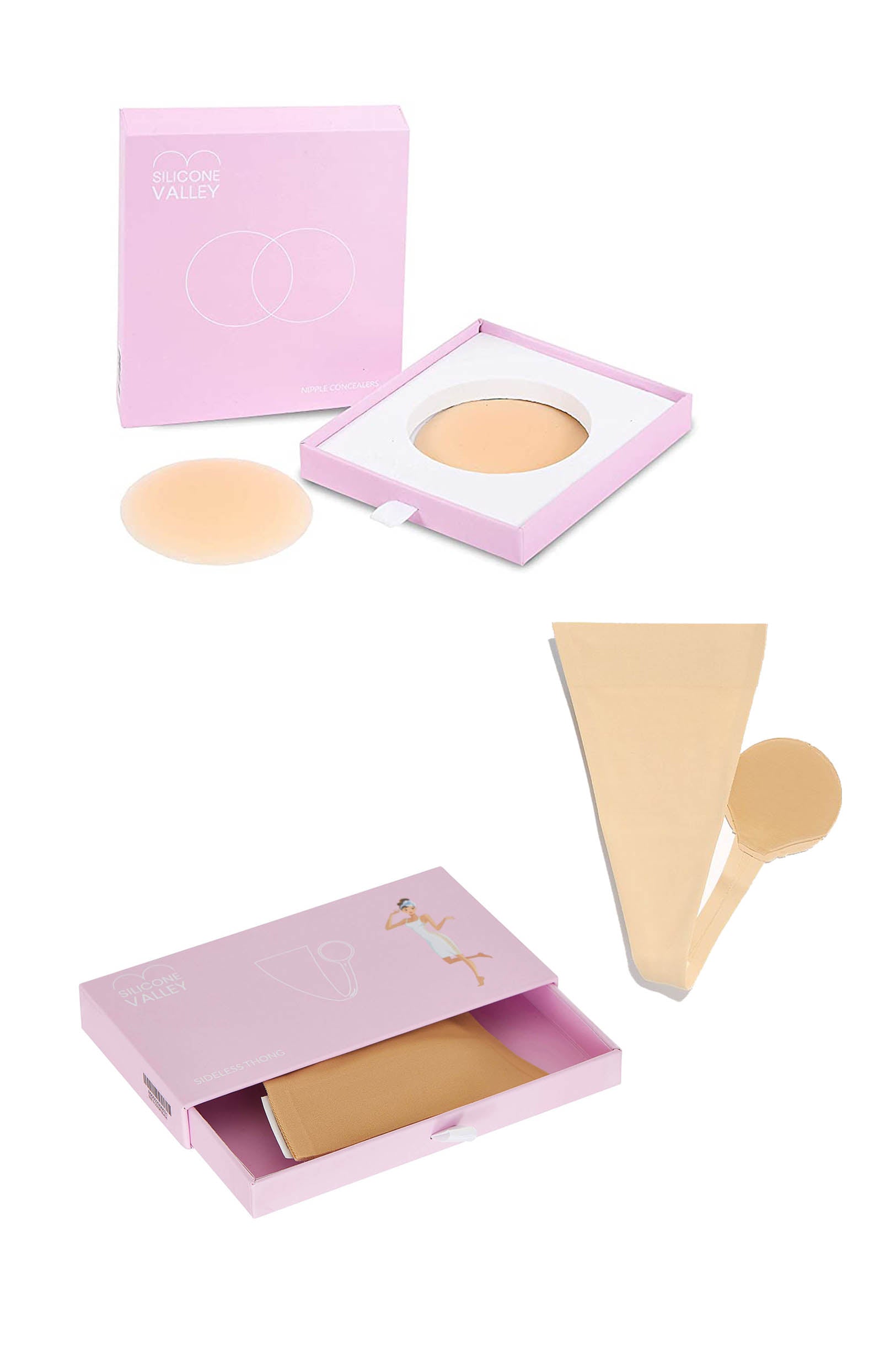Seamless Silicone Thin Concealers Petals & Sideless Thong - Invisible Underwear for Comfort & Confidence | Perfect for Tight Dresses, Swimwear & Special Occasions
