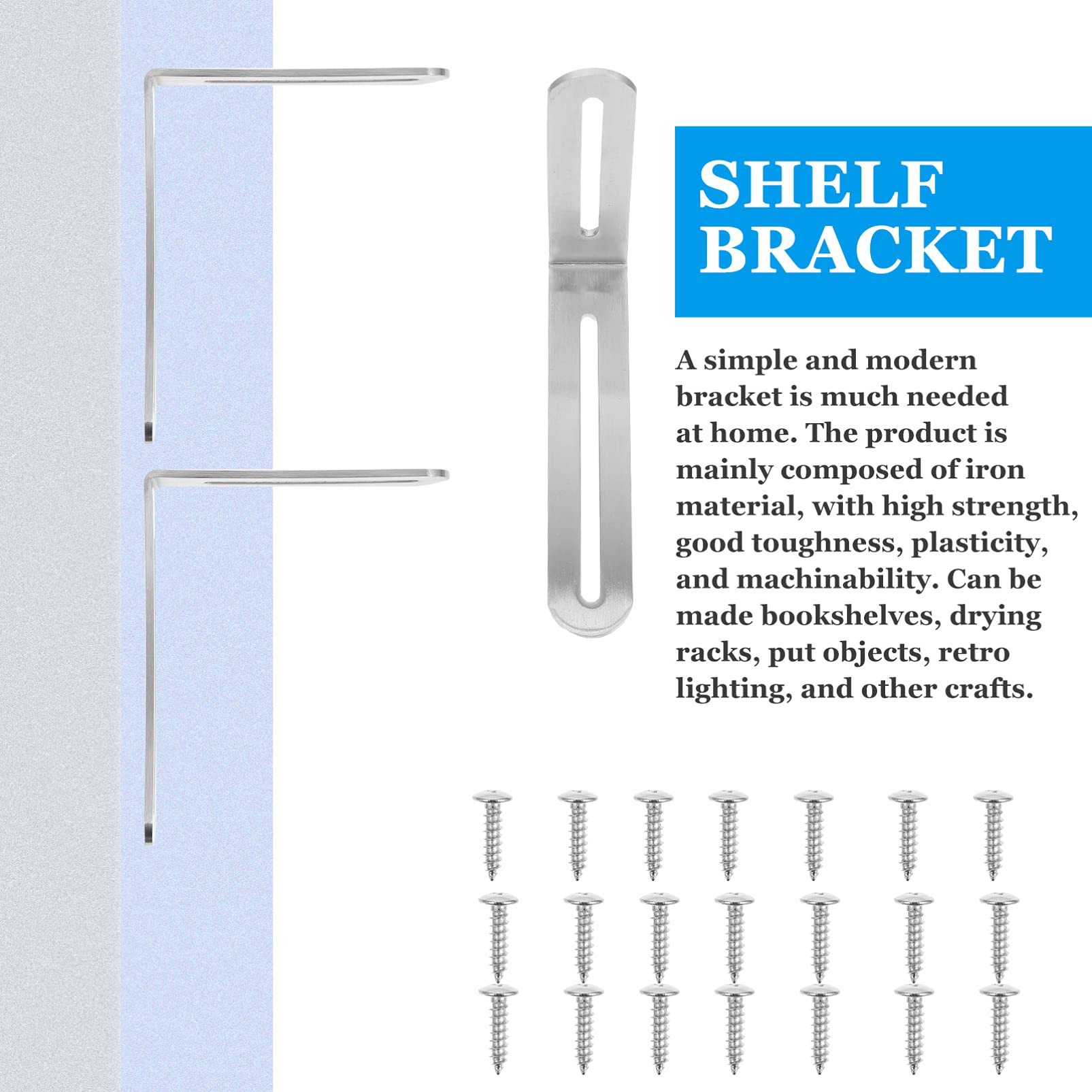DOITOOL 10-Pack Heavy Duty L-Shaped Shelf Brackets - Stainless Steel Right Angle Corner Braces for Cabinets, Shelves & Cupboards - Perfect for Home, Office & Kitchen Storage Organization