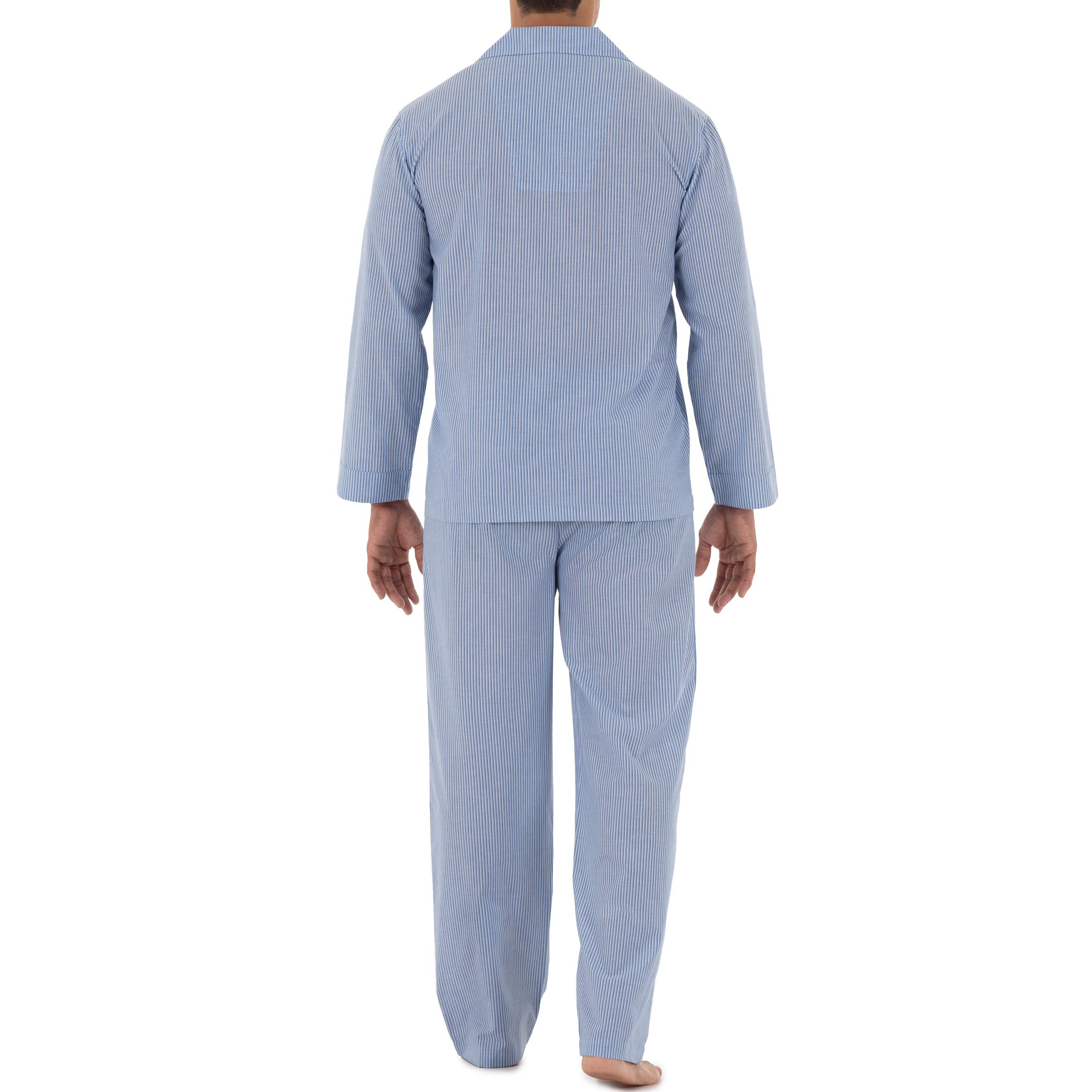 Fruit of the Loom Men's Long Sleeve Broadcloth Pajama Set - Comfortable Sleepwear for Relaxing at Home & Lounging