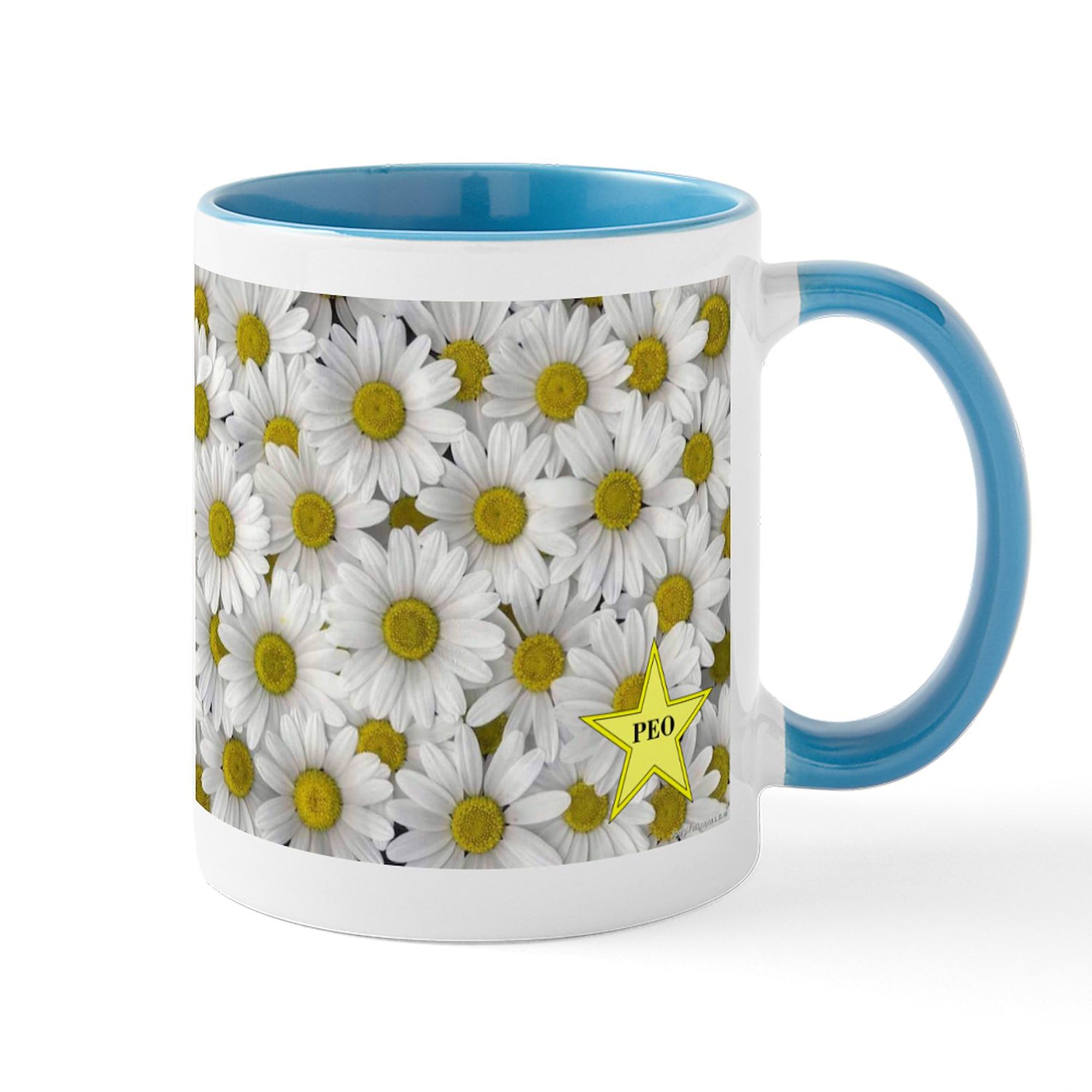 PEO Daisy Mug - 11 oz (325 ml) Ceramic Coffee Cup with Handle - Perfect for Office, Home & Gifts | CafePress