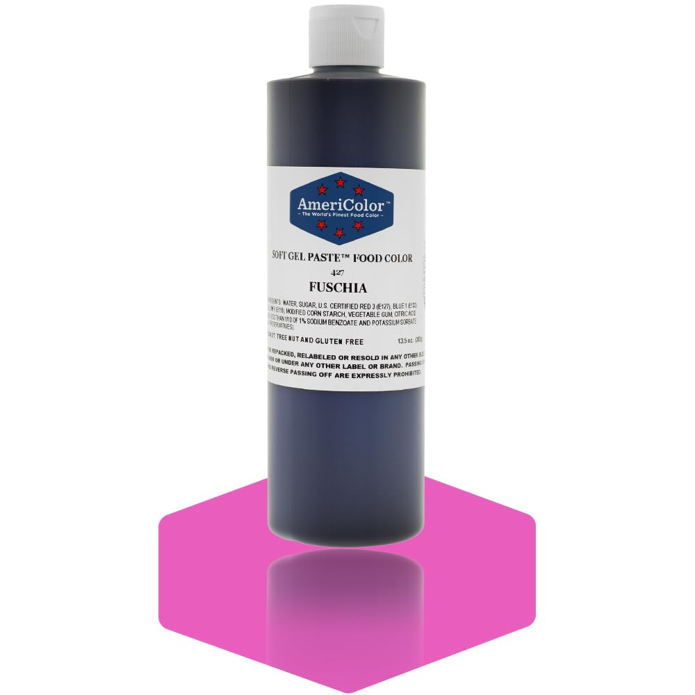 FUCHSIA 13.5 oz Soft Gel Paste Food Coloring - Vibrant Color for Baking, Cake Decorating, Fondant, Cookies & DIY Crafts
