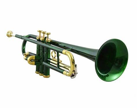 Professional Green Lacquer Brass Bb Trumpet with Hard Case - Perfect for Beginners, Students & Band Performances