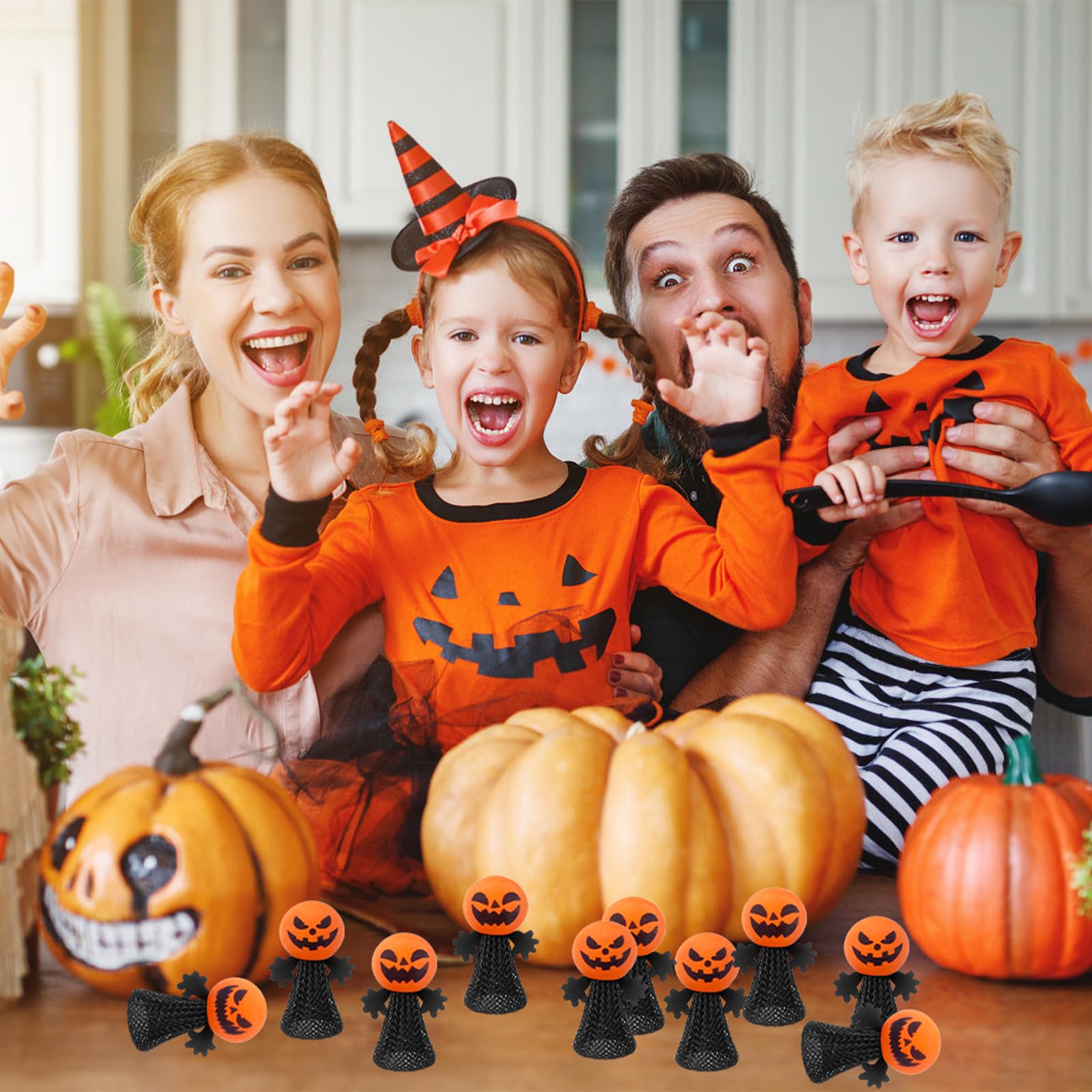 48 Pcs Halloween Jumping Popper Toys - Spring Launcher Bouncy Toys for Kids & Toddlers - Fun Halloween Party Favors & Goodie Bag Fillers - Perfect for Trick-or-Treating, Classroom Rewards & Halloween Party Games