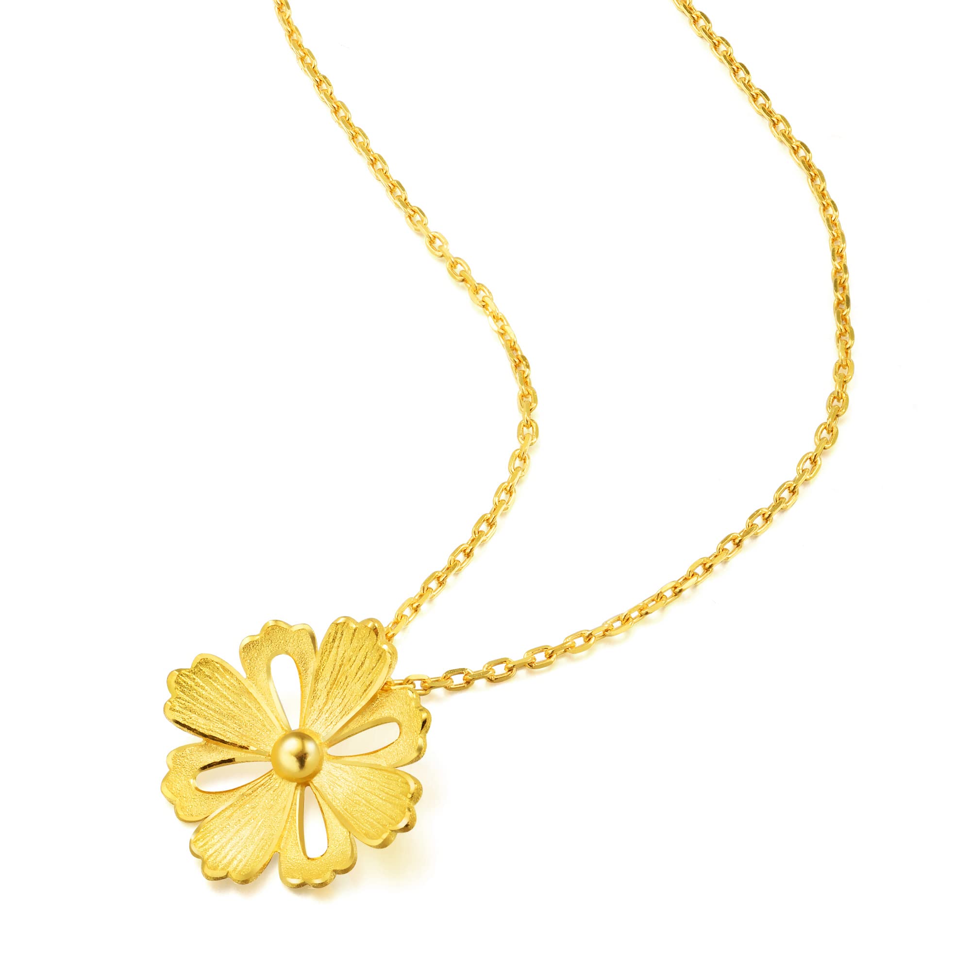 24K 999.9 Pure Gold Blossom Pendant Charm for Women - 1.49g Weight - Perfect for Weddings, Anniversaries & Daily Wear - Elegant Gift for Her - [Does Not Include Necklace] - Ideal for Bridal Jewelry, Birthday Presents & Special Occasions