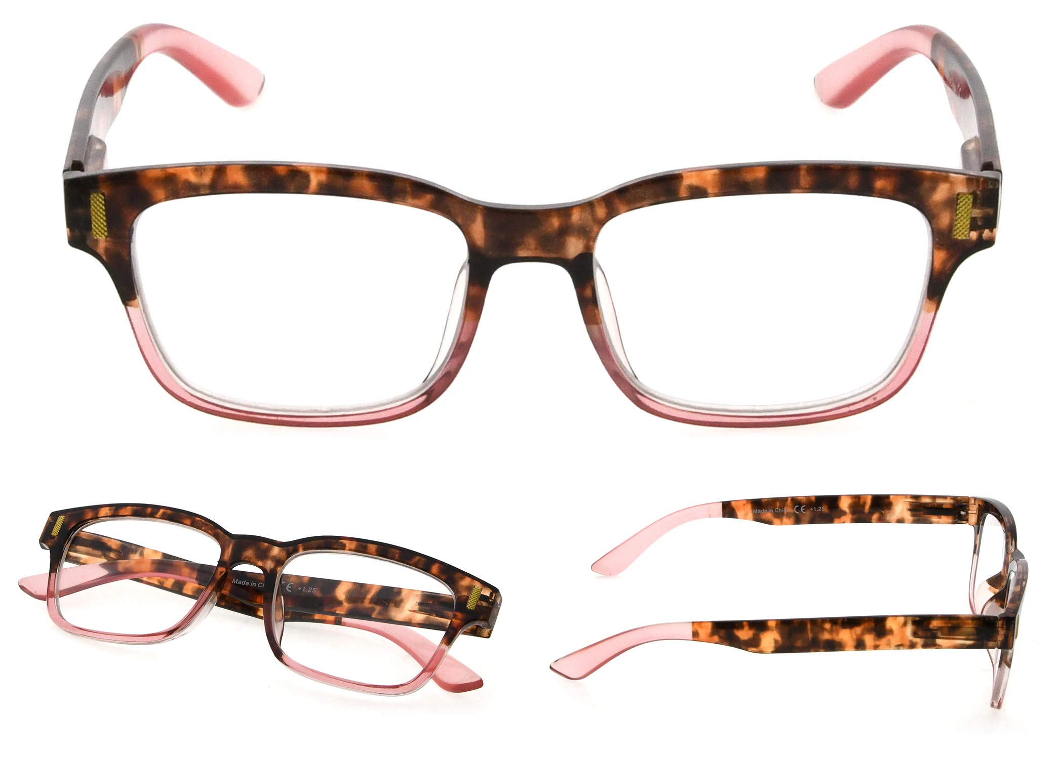 LUR Reading Glasses 5 Pack - Stylish Magnifying Glasses for Women, Seniors & Readers - Perfect for Reading, Crafts & Close Work