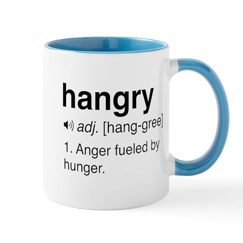White/Blue Inside - Hangry Definition Mugs