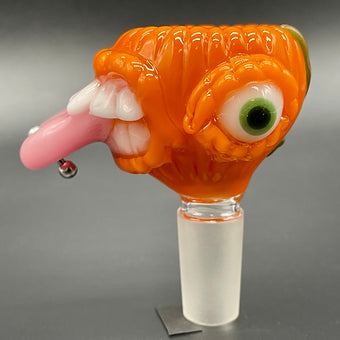 14mm Pumpkin Slide Glass Pipe - Handmade Smoking Accessory for Herbal Use | Perfect for Relaxation & Social Gatherings
