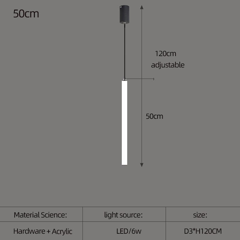 Modern Strip Cylinder Chandelier - Sleek LED Lighting Fixture for Dining Room, Bedroom & Living Room Decor