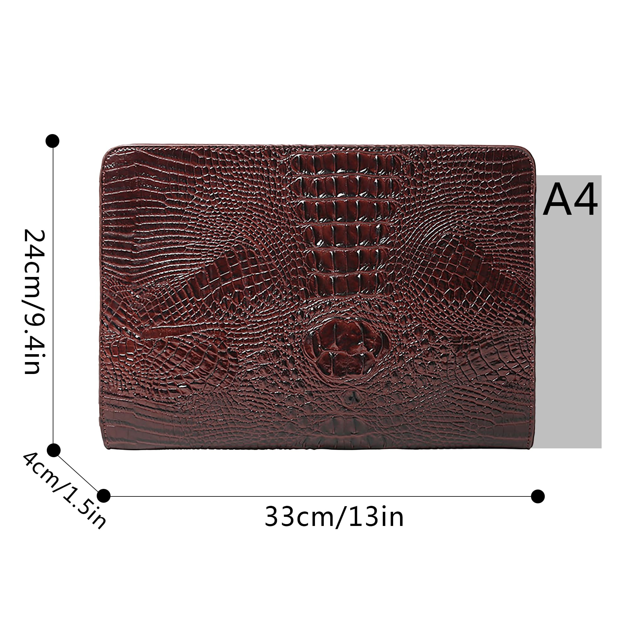 Luxury Oversized Crocodile Embossed Leather Handbag for Women - Elegant Envelope Evening Clutch Purse with Wallet Compartment | Perfect for Parties, Weddings & Formal Events