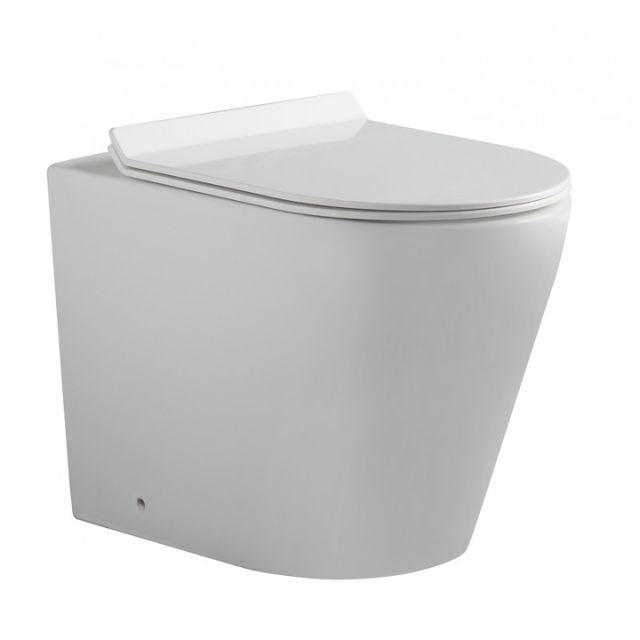 BelBagno Fly R Rimless Toilet with Concealed Geberit Cistern - Modern Bathroom Design for Small Spaces & Water Efficiency