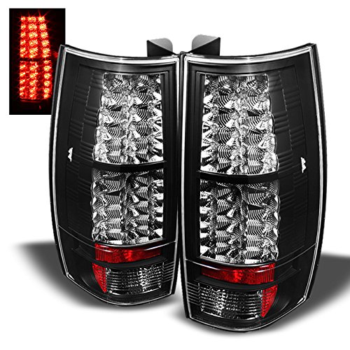 AKKON Black Bezel LED Tail Lights for Chevy Suburban Tahoe Yukon Denali - Brake & Turn Signal Lamps (Driver/Passenger Side) - Upgrade Your SUV's Style & Safety for Night Driving and Off-Road Adventures