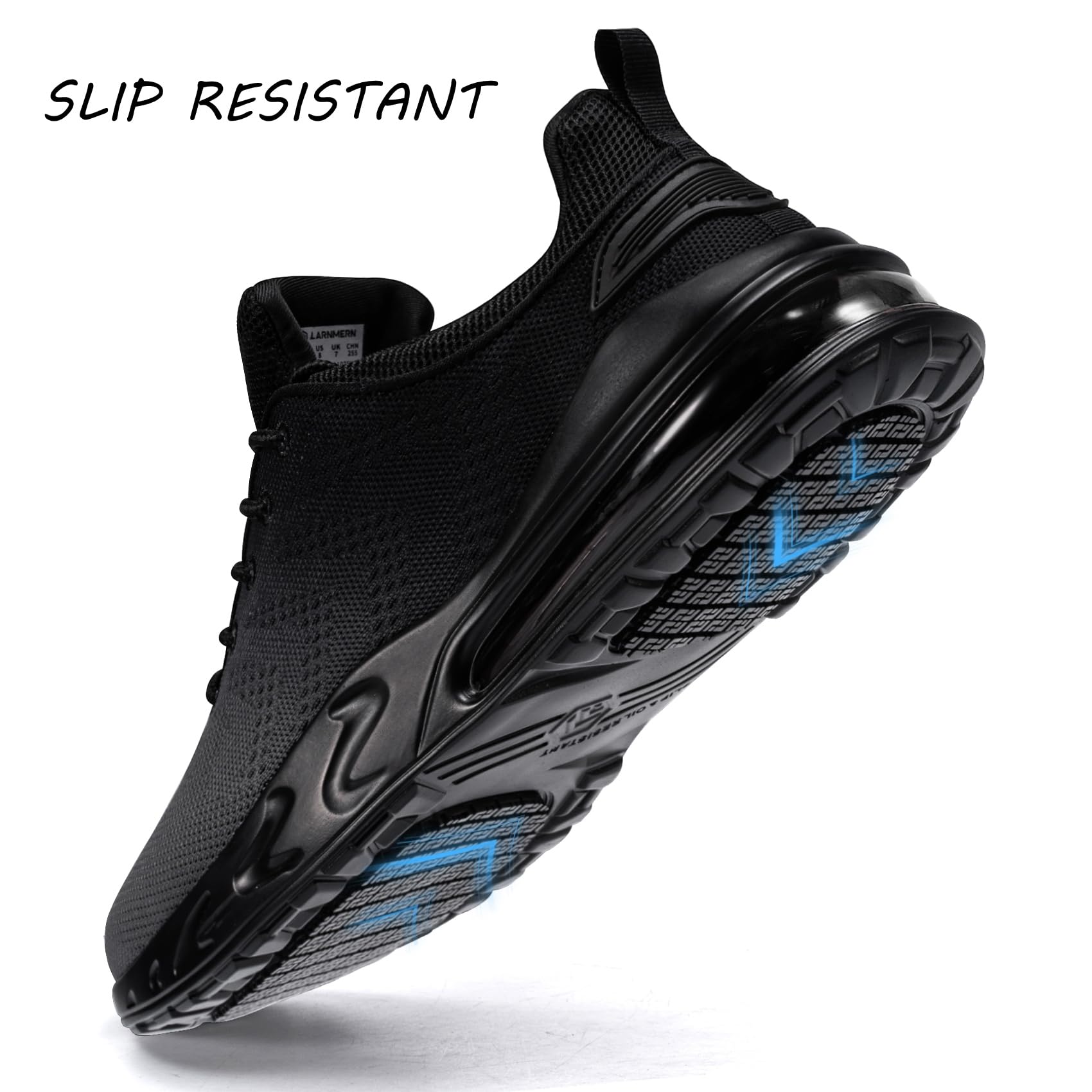 Non-Slip Men's Work Shoes - Waterproof Slip-On Sneakers for Kitchen, Chef & Food Service - Comfortable Water-Resistant Walking Shoes for Restaurant, Hospital & Industrial Work
