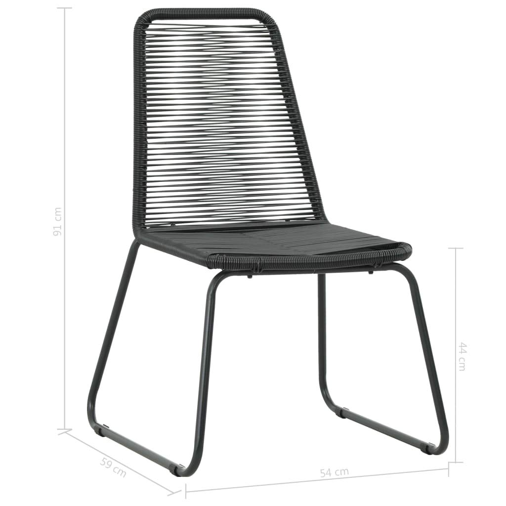 3-Piece Black PVC Rattan Outdoor Furniture Set - Patio Dining Lounge Chairs with Snack Table for Garden, Backyard, Balcony & Poolside (Fast Shipping) | Perfect for Outdoor Entertaining & Relaxation