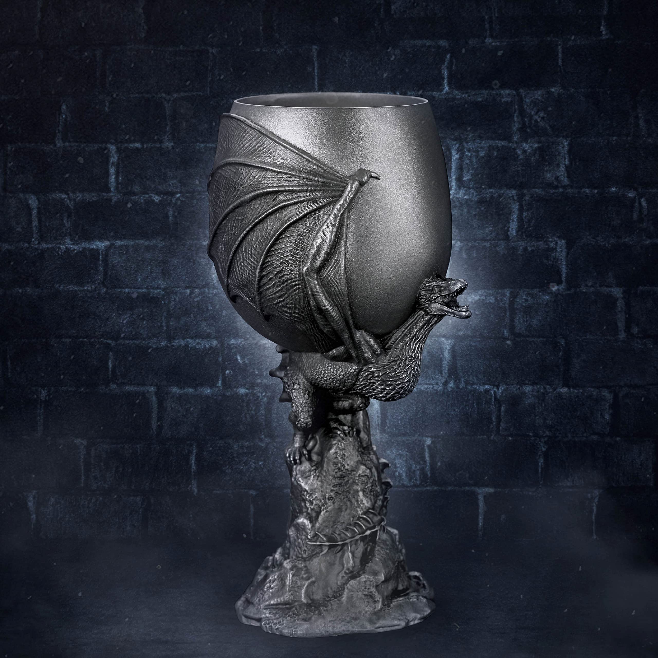 Royal Selangor Handcrafted Game of Thrones Pewter Drogon Goblet - Premium Collectible Cup for Wine & Beer - Perfect for Fantasy Themed Parties, GOT Fan Gifts & Medieval Home Decor