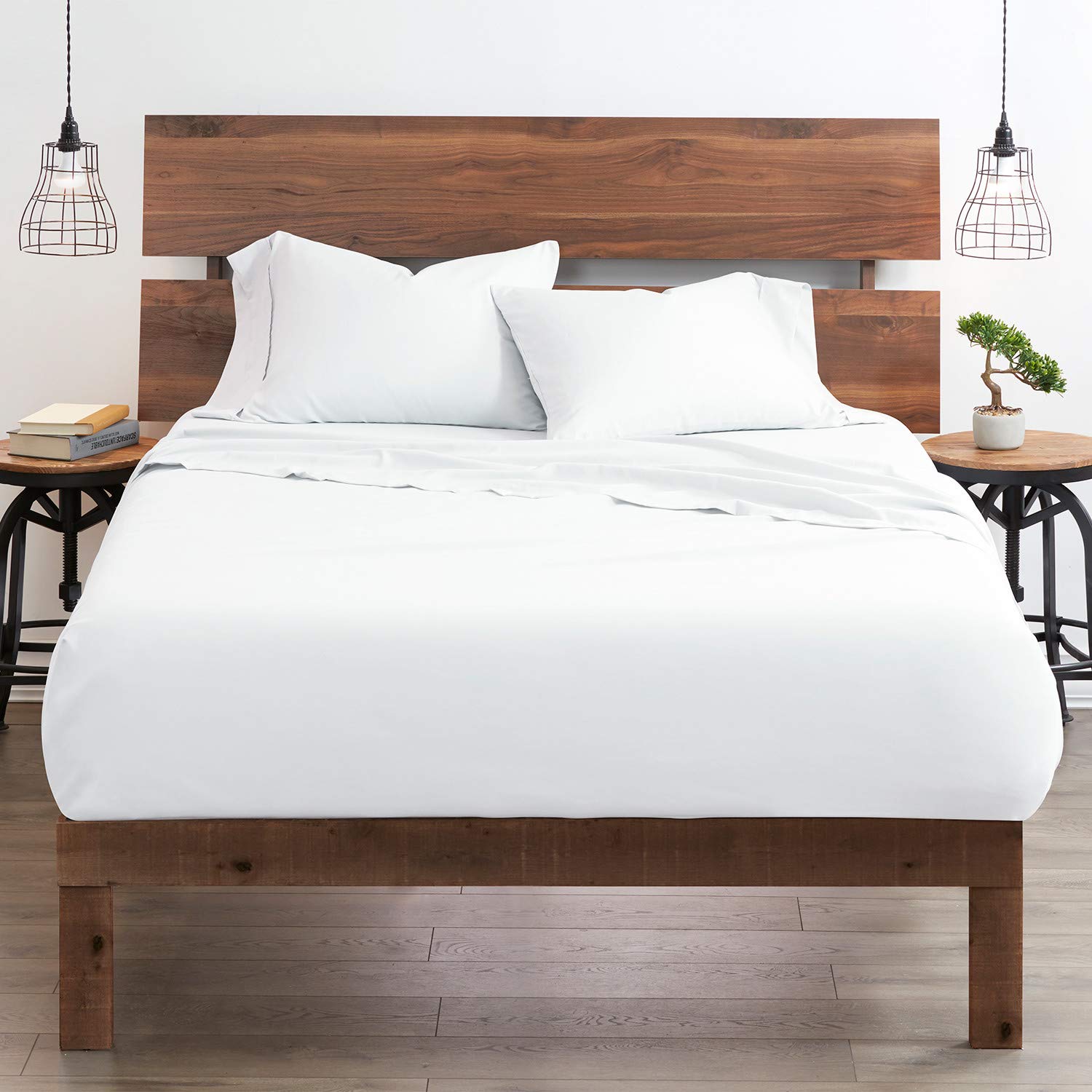 100% Certified Giza Cotton Pillowcase & Sheet Set - Queen XL Size, Soft Sateen Weave, Breathable Egyptian Cotton, Fits 18-Inch Deep Pockets - Perfect for Luxury Bedrooms & Hot Sleepers (White)