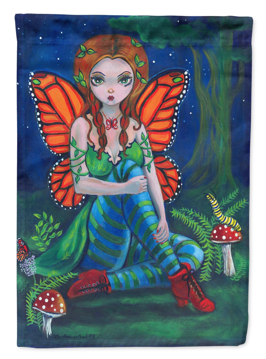 Caroline's Treasures 7375GF Fairy Monarch Garden Flag - Colorful Outdoor Decorative Banner for Mailbox, Yard, Patio & Flower Beds | Perfect for Seasonal Decor, Garden Parties & Fairy-Themed Landscaping