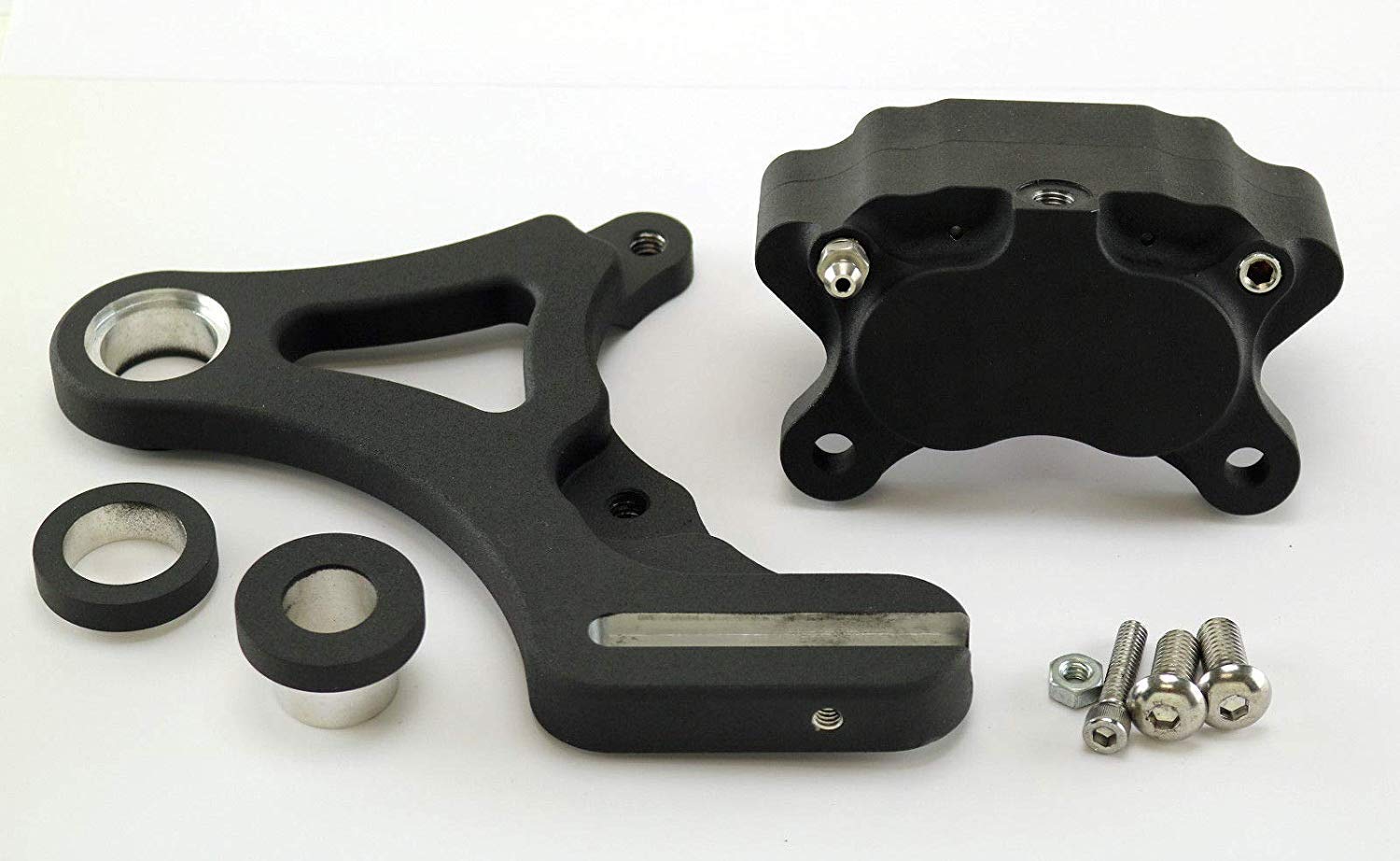 Black Ultima REAR Brake Caliper Mount for 1987-99 Harley Softail Models with 3/4