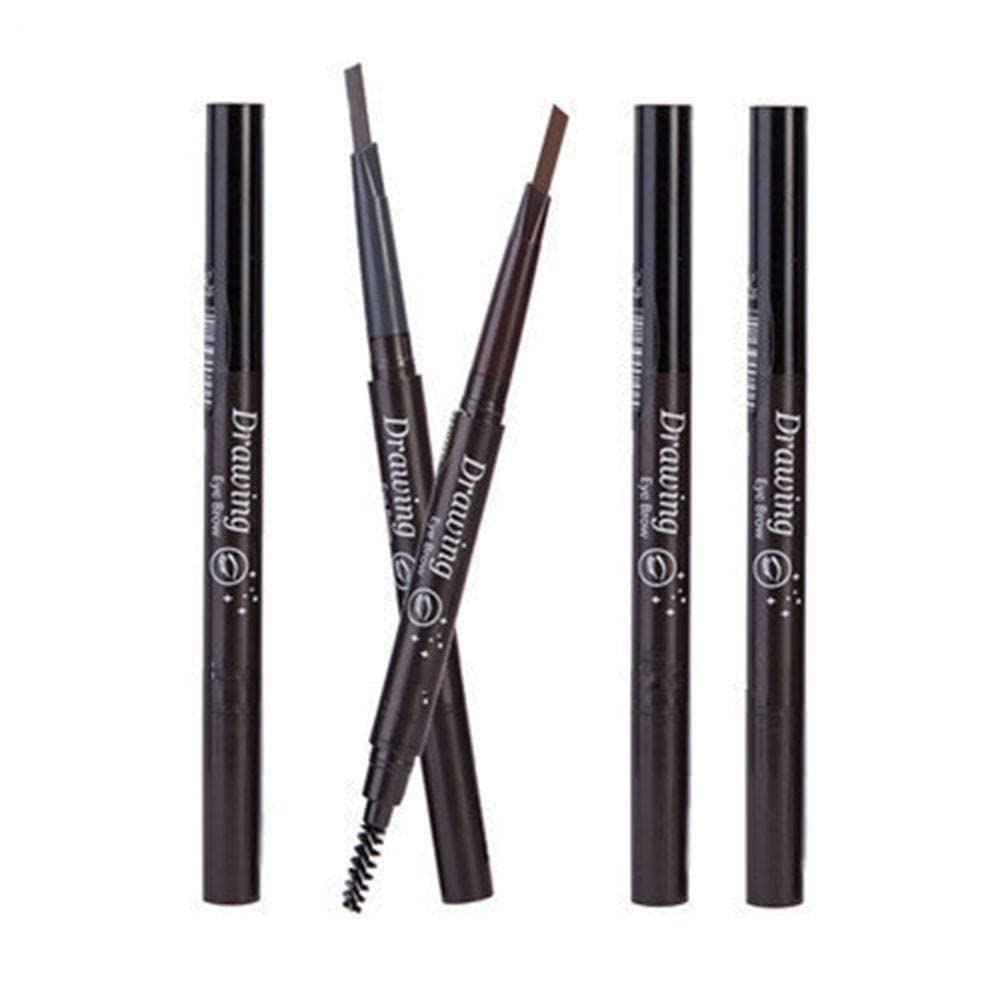 Double Ended Automatic Rotating Eyebrow Pencil - Dark Brown, Medium Brown & Black Shades | Waterproof & Long Lasting | Perfect for Natural Eyebrow Filling, Shaping & Everyday Makeup