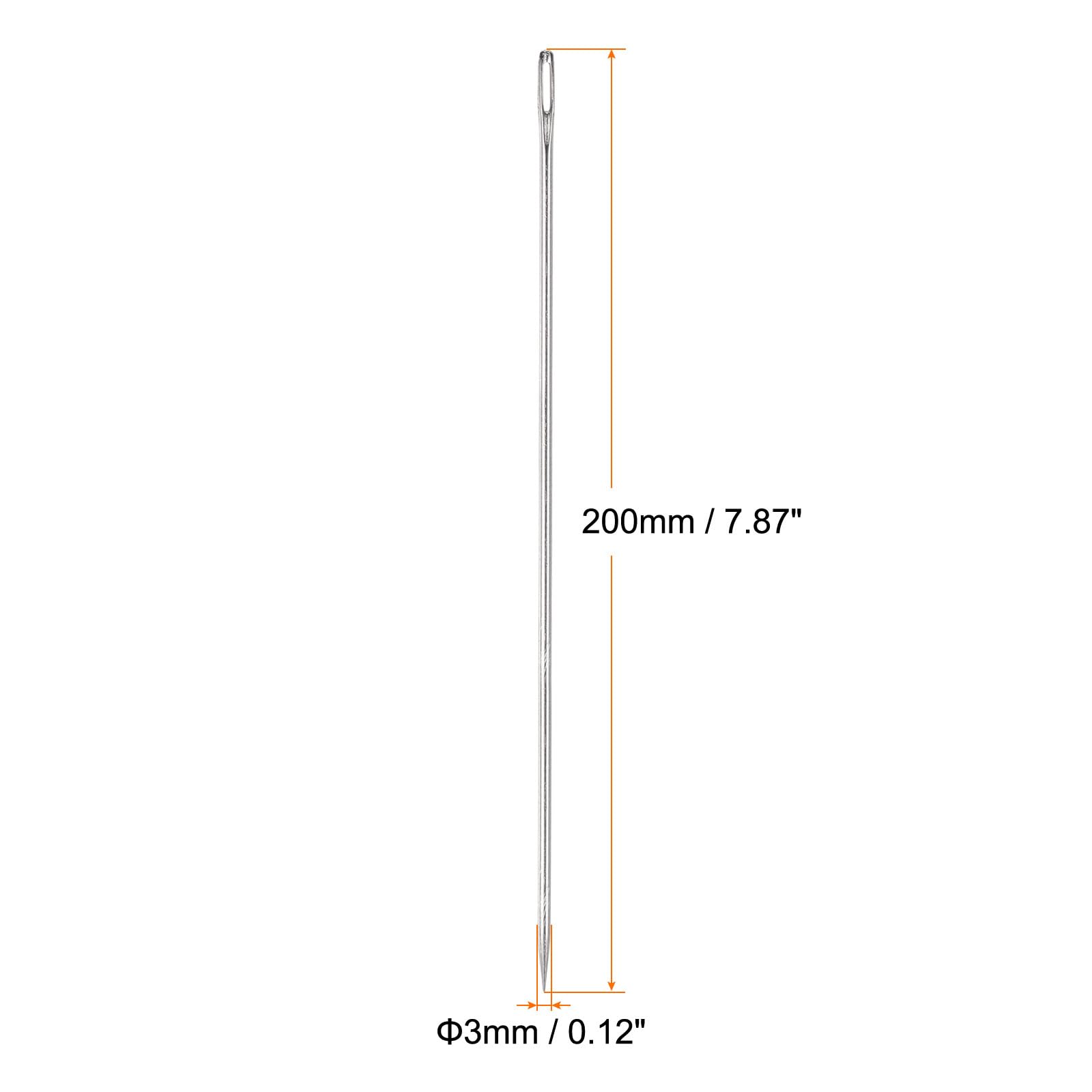 HARFINGTON 8 Inch Upholstery Needles with Large Eye - Stainless Steel Straight Hand Sewing Needles for Leather, Tapestry, Embroidery, Tufting, Webbing & Carpet - Perfect for DIY Home Sewing, Upholstery Repair & Craft Projects