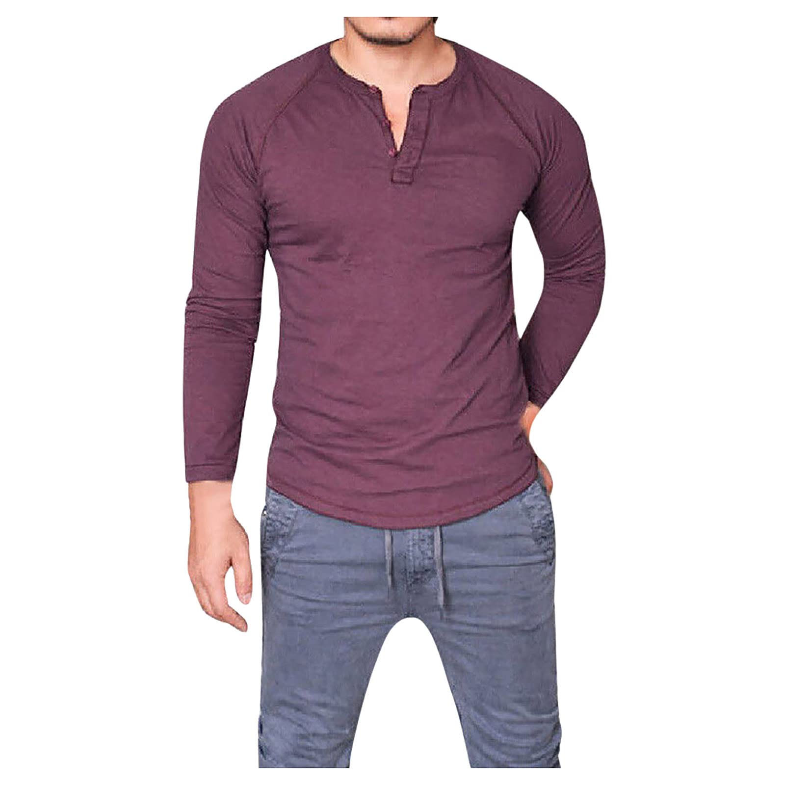 Yekay Men's Henley Short Sleeve Slim Fit T-Shirt - Casual Baseball Jersey Shirt with Raglan Sleeve Options (Long & 3/4 Length) - Perfect for Everyday Wear, Gym, and Outdoor Activities
