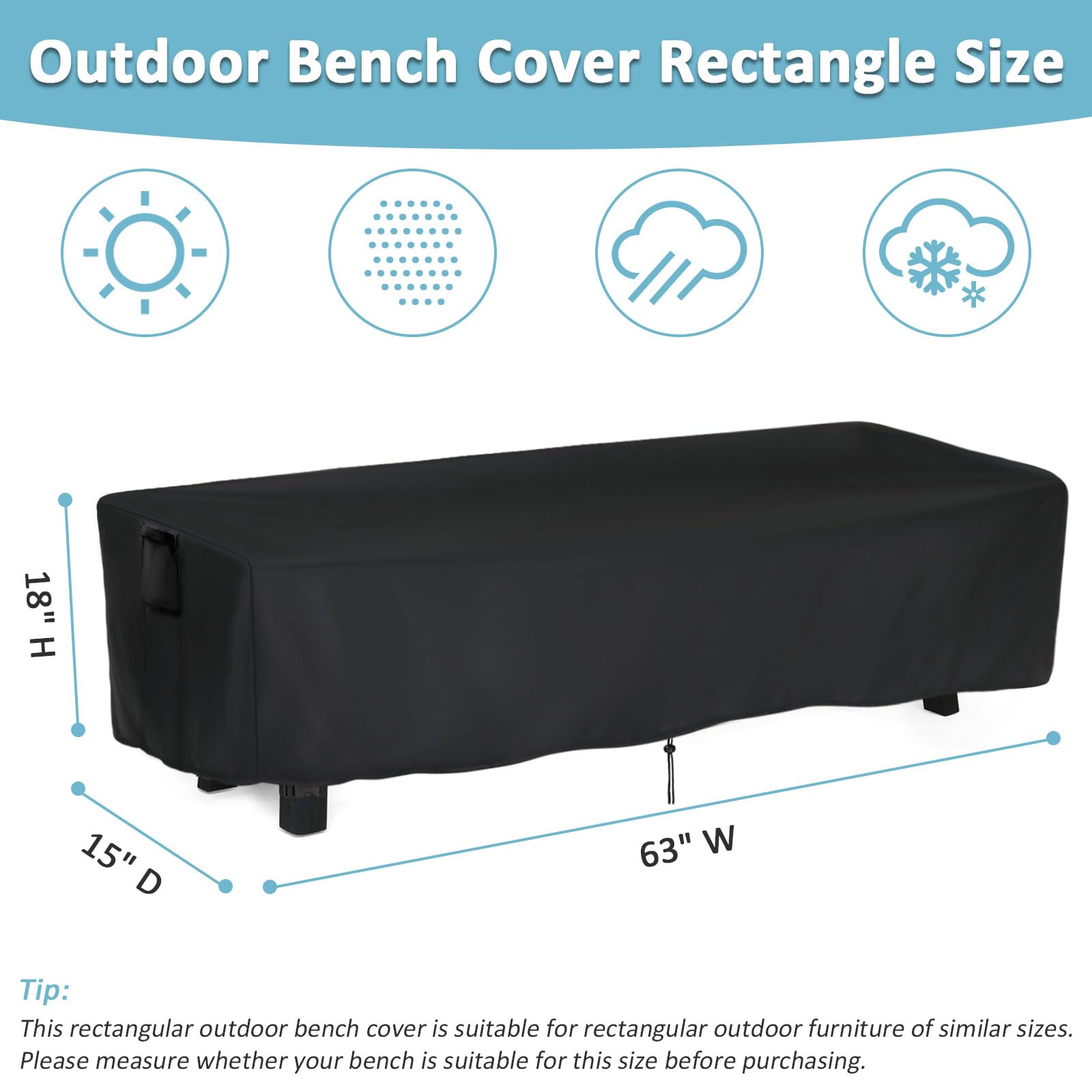 Waterproof Outdoor Bench Cover 63