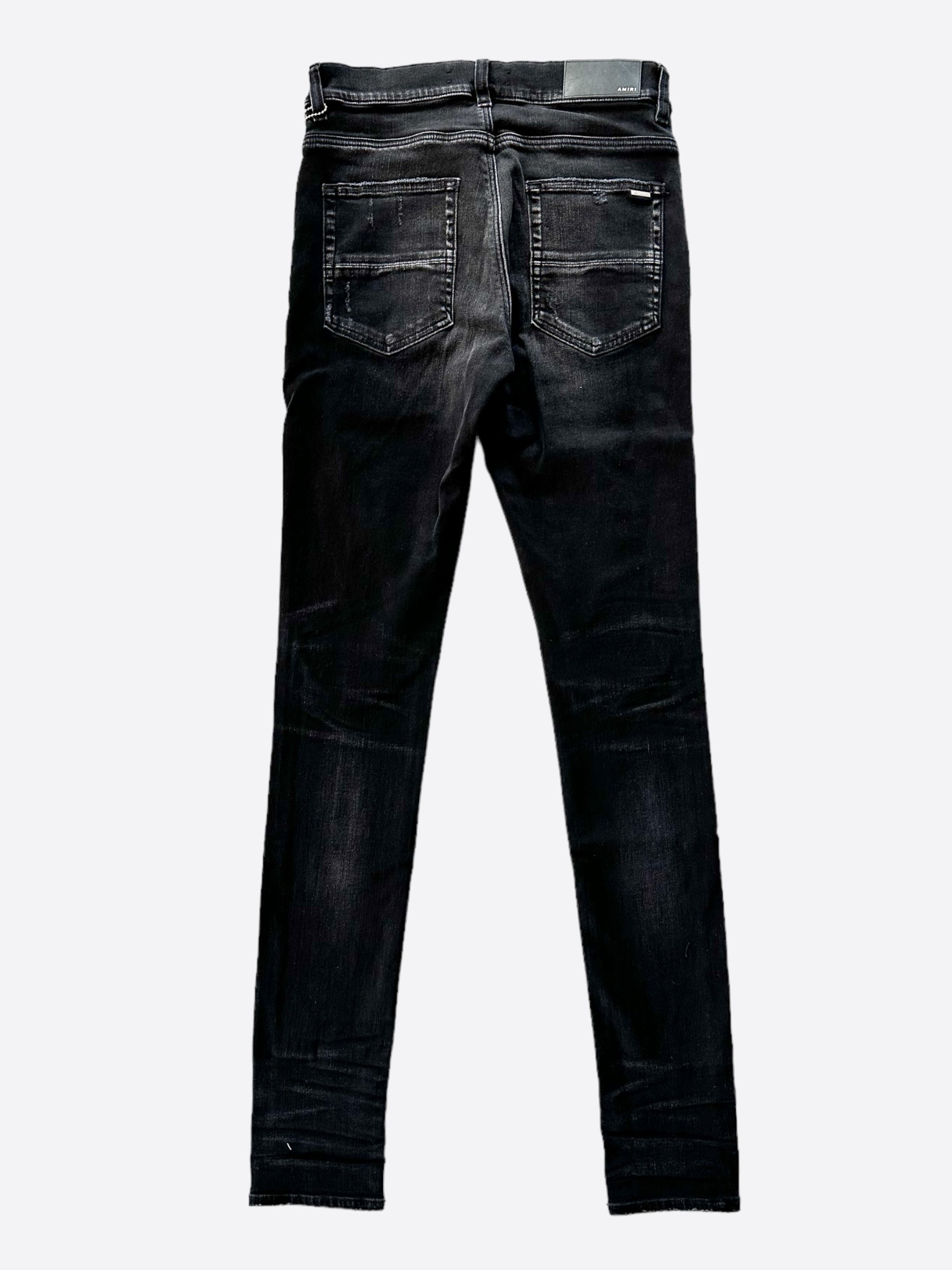 Amiri Aged Black & White Bandana Patch MX1 Jeans - Premium Distressed Denim for Men | Perfect for Streetwear & Casual Outfits