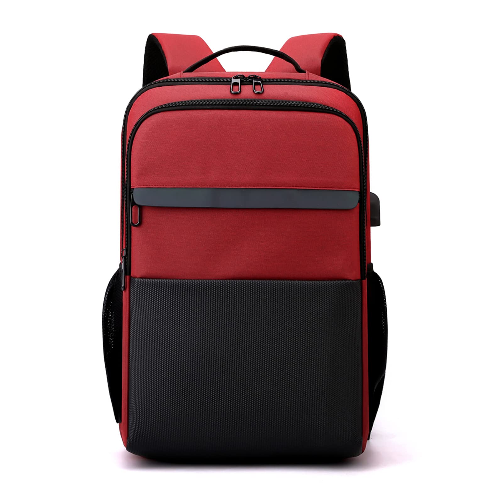 Anti-Theft USB Charging Laptop Backpack - Water Resistant, Durable Slim Design for Travel, Business, College & School - Fits 15.6 Inch Laptop & Notebook (Red) - Perfect for Commuting, Work & Study
