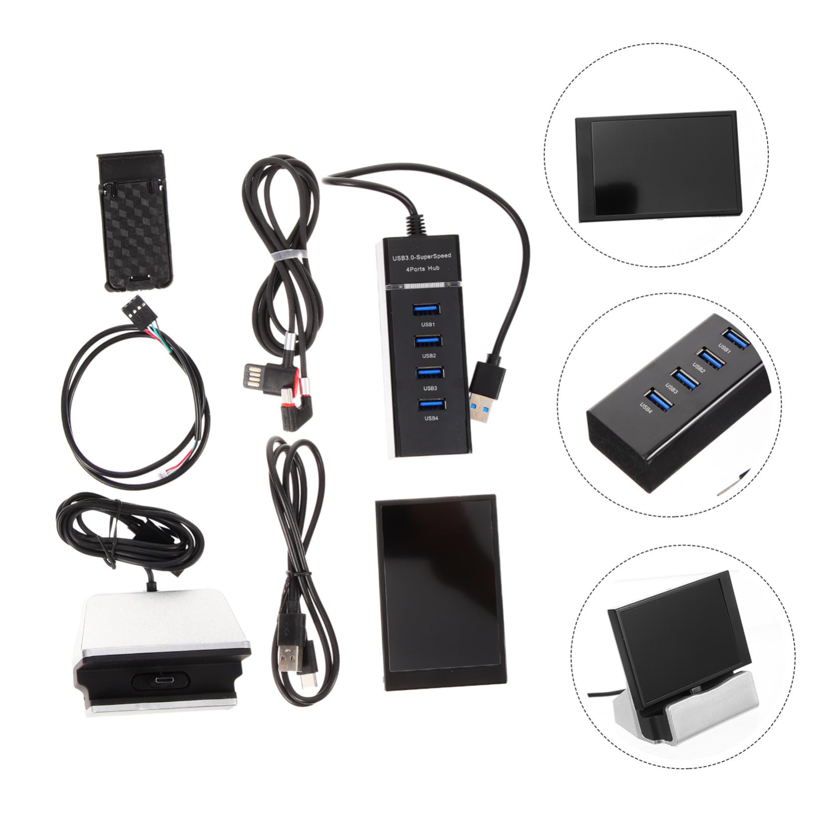 Angoily 3-Piece USB Mini LCD Monitor - Secondary PC Temperature Display Screen for Computers, Network Data & Hard Drive Monitoring | Perfect for Gaming Rigs, Workstations & Server Rooms