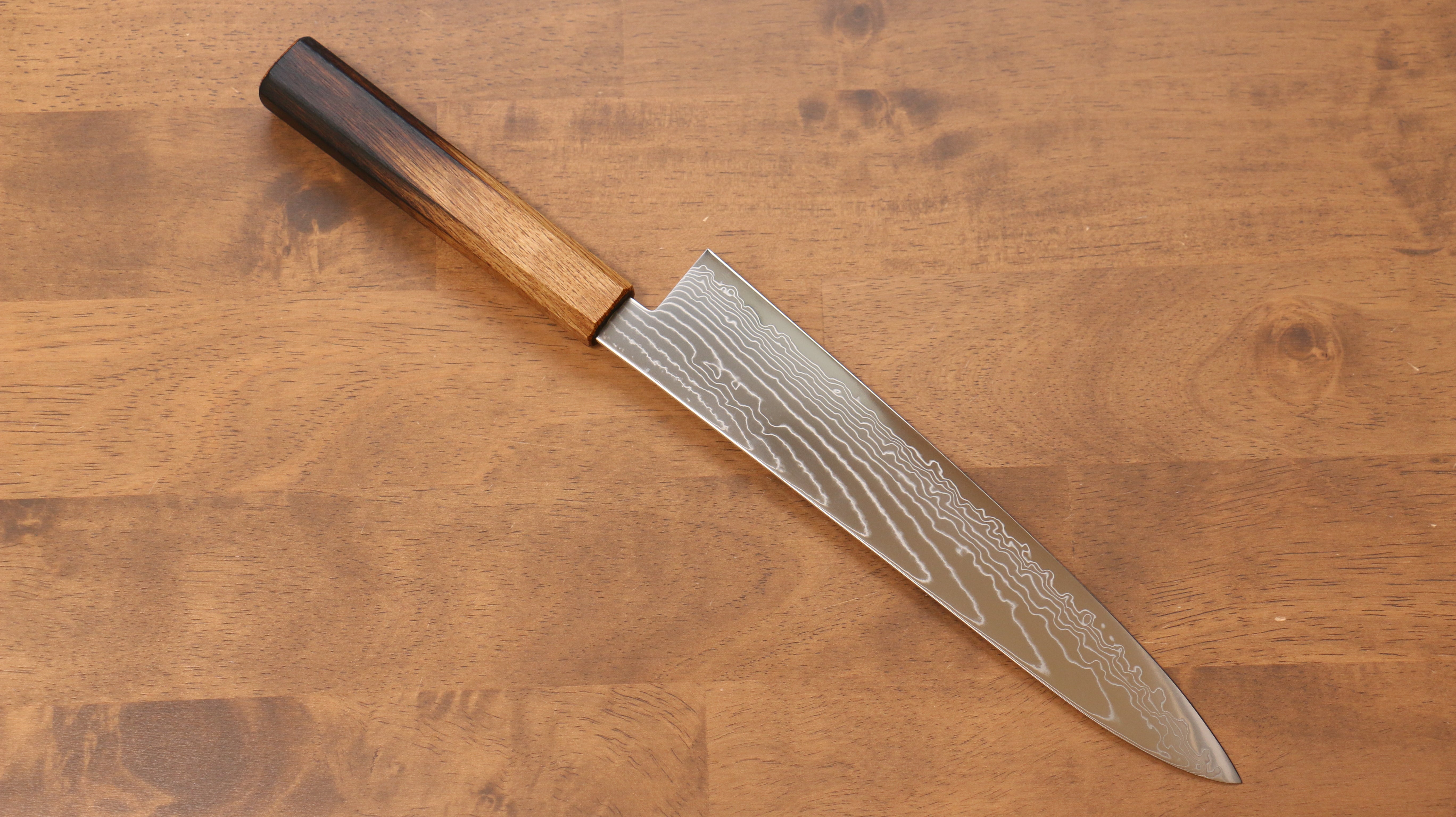 Premium Kajin Cobalt Special Steel Damascus Gyuto Chef Knife 240mm - Japanese Kitchen Knife with Burnt Oak (Mehakkaku) Handle - Perfect for Slicing, Dicing & Precision Cooking in Professional & Home Kitchens