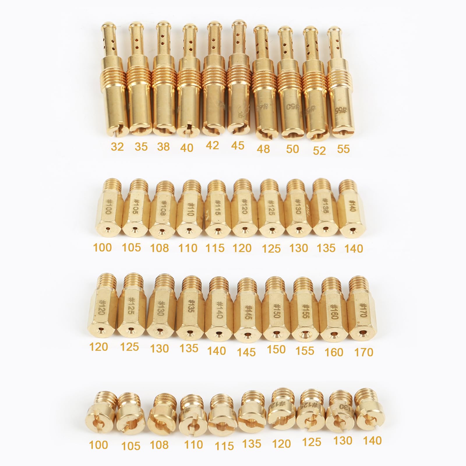40Pcs Mikuni Carburetor Main Jets Kit - VM/TM/TMX Hex Style with Cleaning Tools for Motorcycle & ATV Maintenance