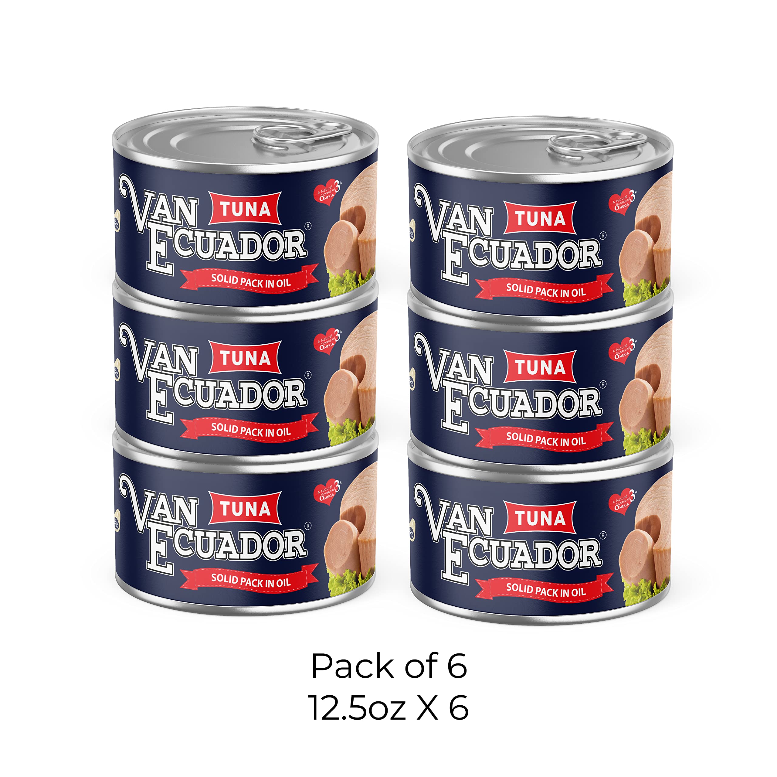 Premium Ecuadorian Tuna in Oil - 12.5 oz Cans (Pack of 6) | High Protein, Keto & Paleo Friendly | Perfect for Salads, Sandwiches & Quick Meals