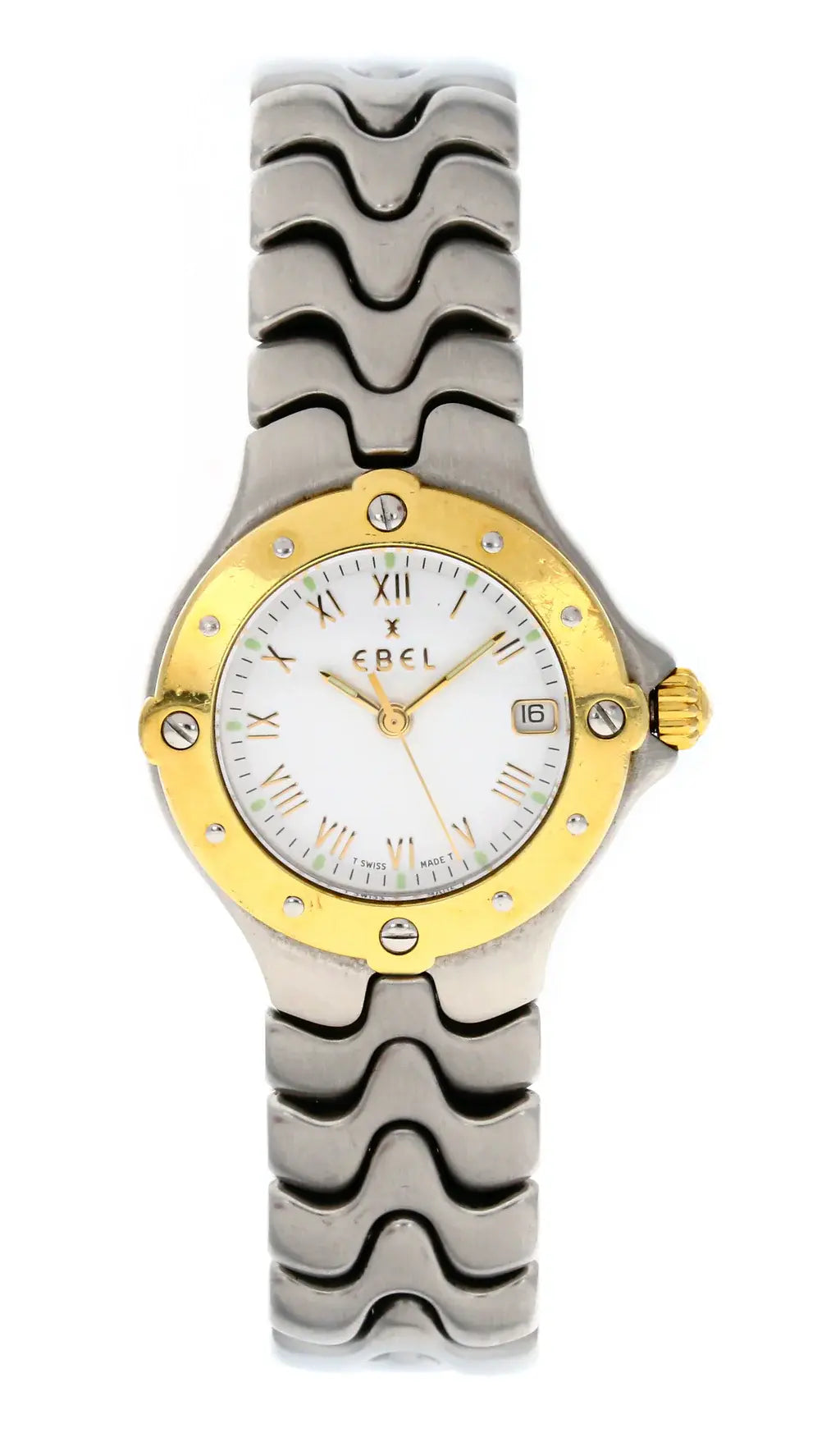 EBEL SPORTWAVE 28MM Stainless Steel Watch for Men - Elegant Chronograph Design with Date Display - Perfect for Business, Casual & Outdoor Activities | Model #E6087621