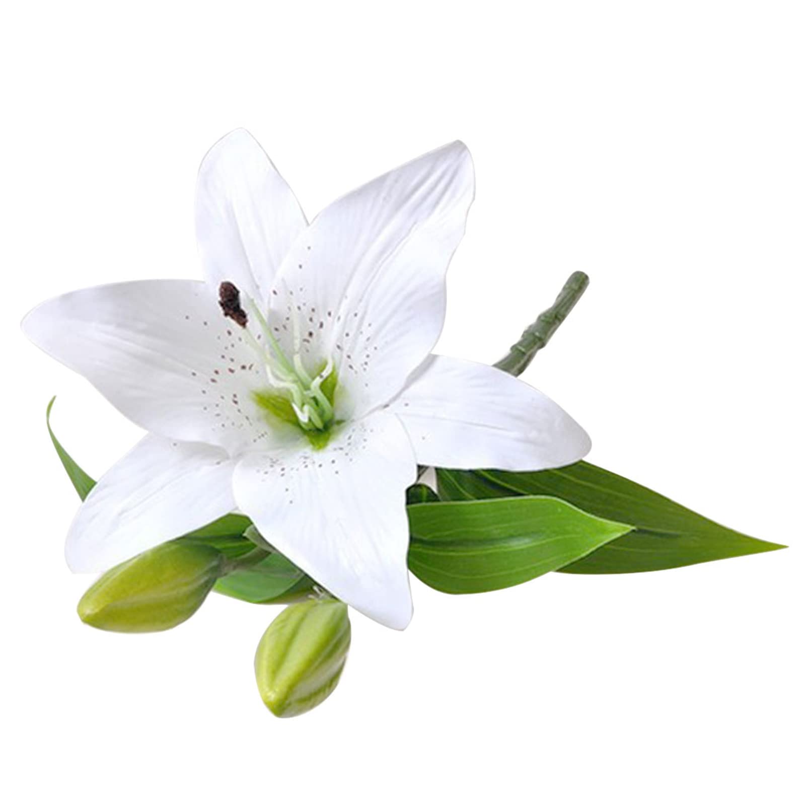 Premium Artificial Lily Flower - Realistic Fake Plant for Home, Office, Cafe, Wedding & Party Decor - White (1PC) | Perfect for Table Centerpieces, Shelf Displays & Event Decorations