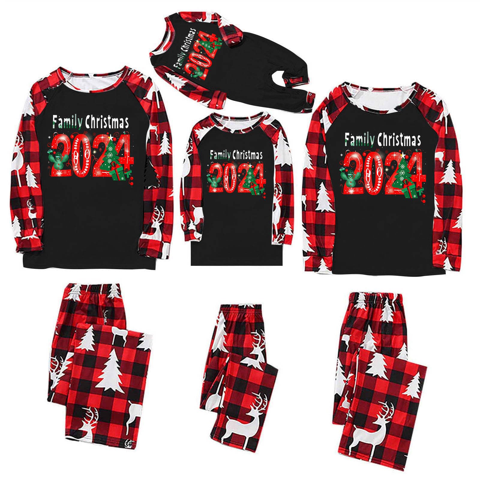 BOXIACEY Family Matching Christmas Pajama Sets - Long Sleeve Holiday Pajamas for Women, Men & Kids - Cozy Xmas Sleepwear & Lounge Wear for Family Photos, Christmas Morning & Holiday Gatherings