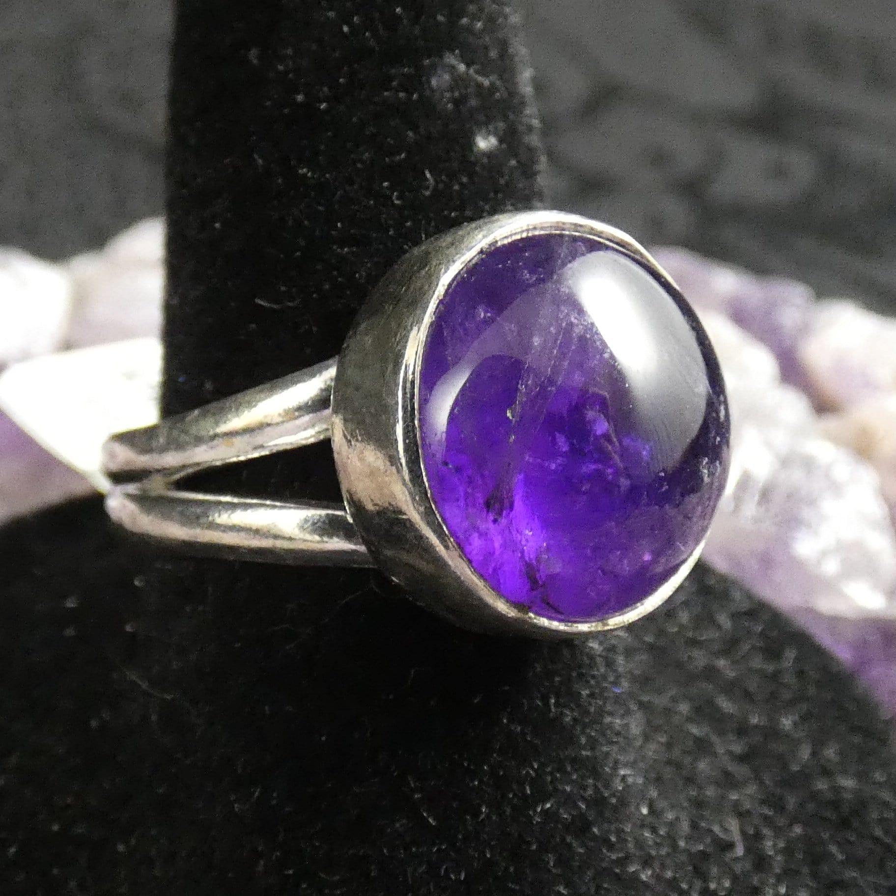 Natural Amethyst Sterling Silver Ring for Women - Size 7 | Elegant Purple Gemstone Jewelry for Everyday Wear, Gift Giving & Special Occasions