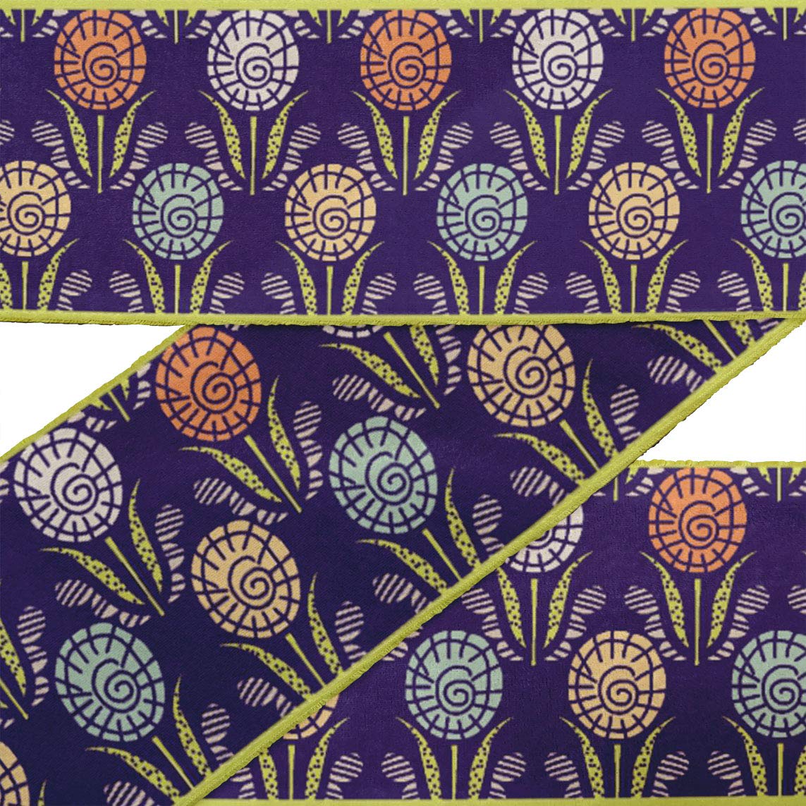 Blue Leaves & Floral Block Printed Velvet Ribbon Trim - 9 Yards of Premium 2-Inch Wide Craft Lace for Sewing, DIY Projects & Home Decor | Perfect for Scrapbooking, Gift Wrapping & Fabric Embellishments