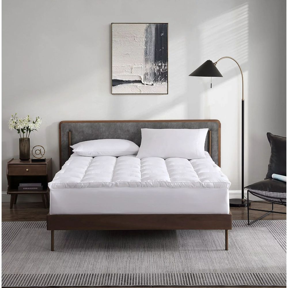 Allswell Ultra Plush Pillow Top Mattress Topper - Queen Size, Cooling White Cover for Pressure Relief & Back Pain - Perfect for Side Sleepers & Hot Sleepers in Bedroom or Guest Room